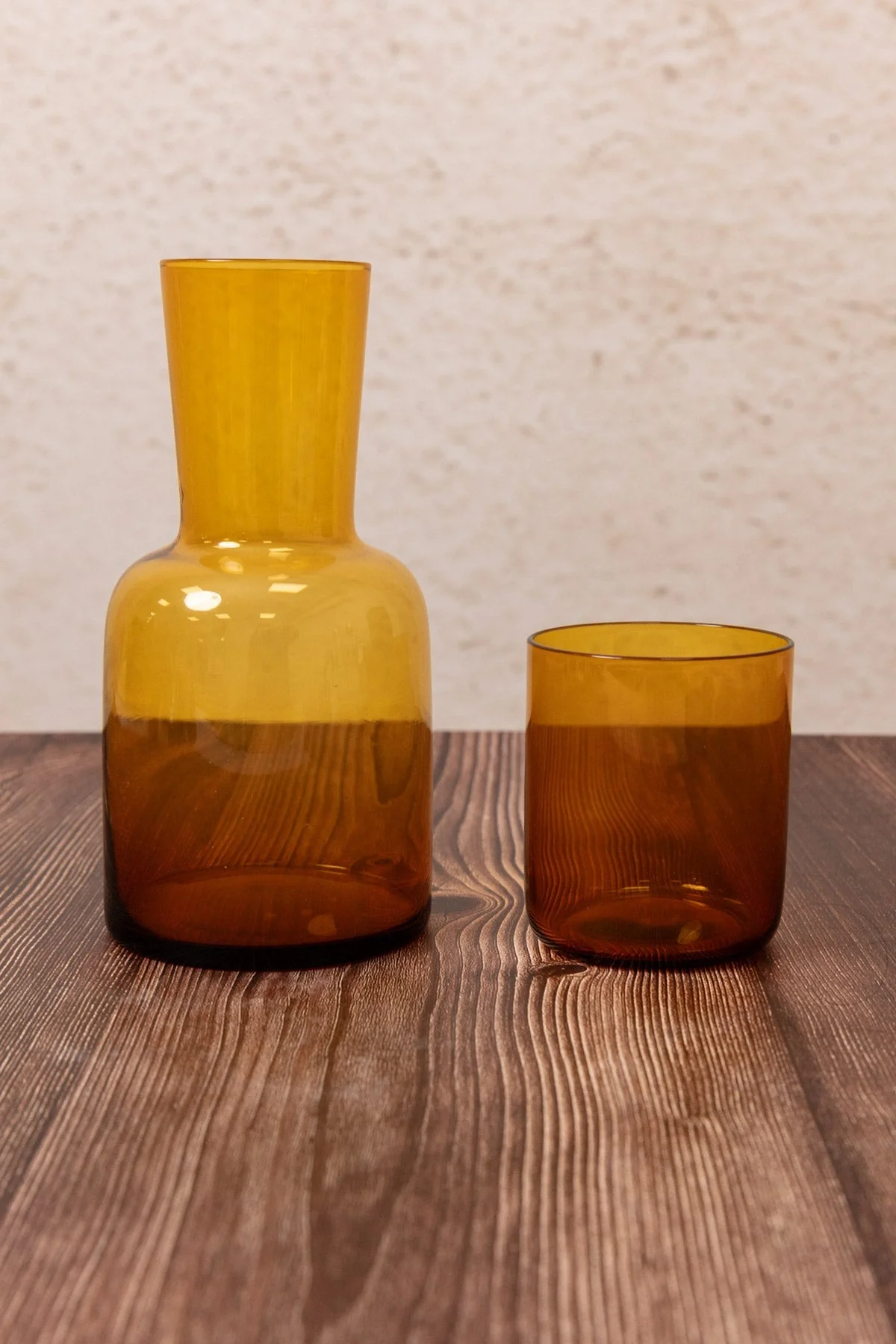 Amber 2Pc Glass Carafe Set