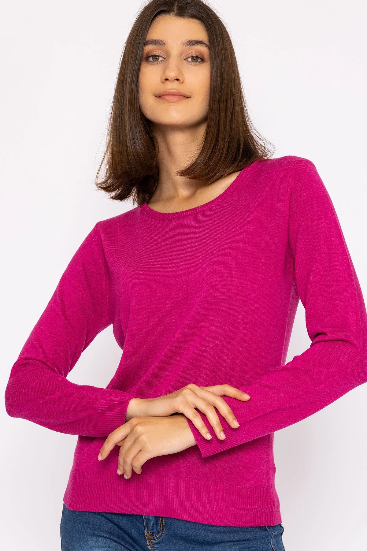 Crew Neck Cashmilon Knit in Pink