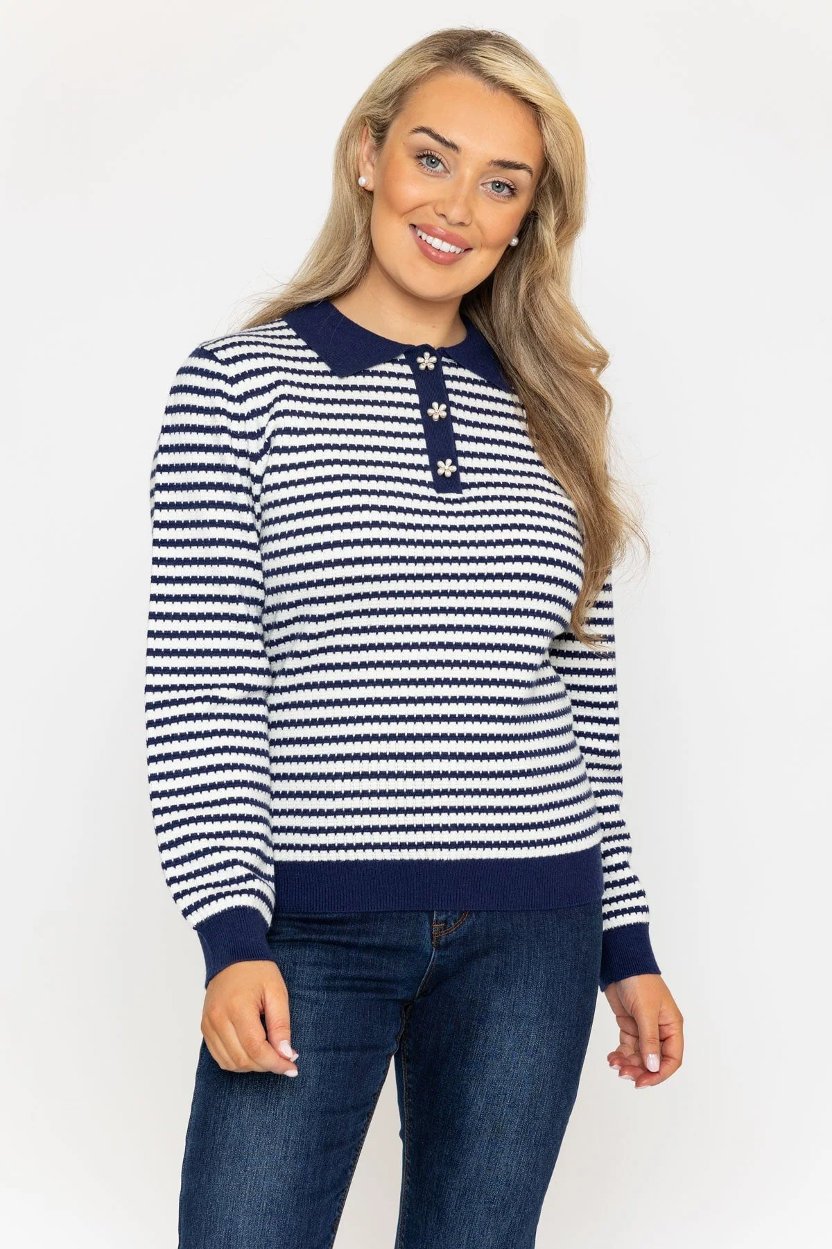 Textured Breton Knit in Navy