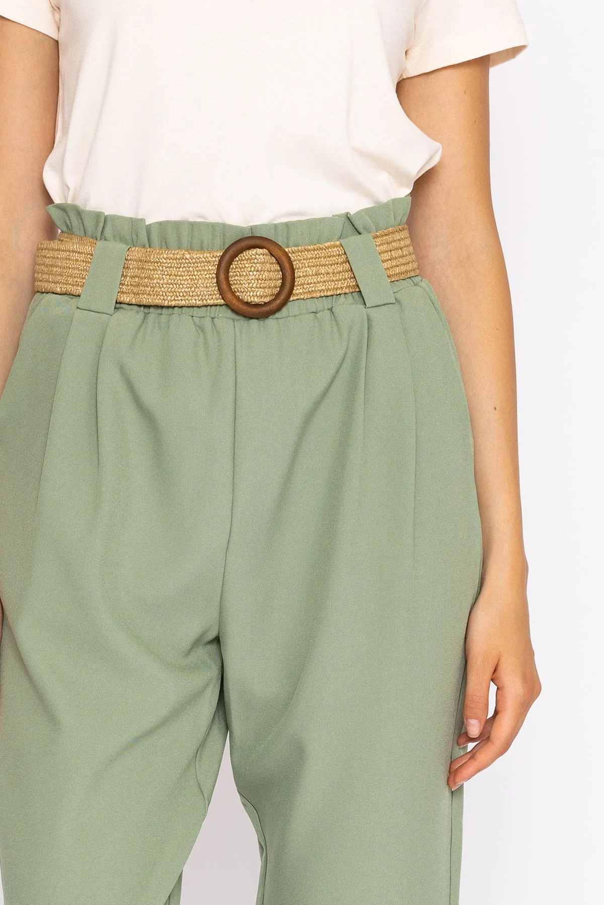 Belted Pants in Sage