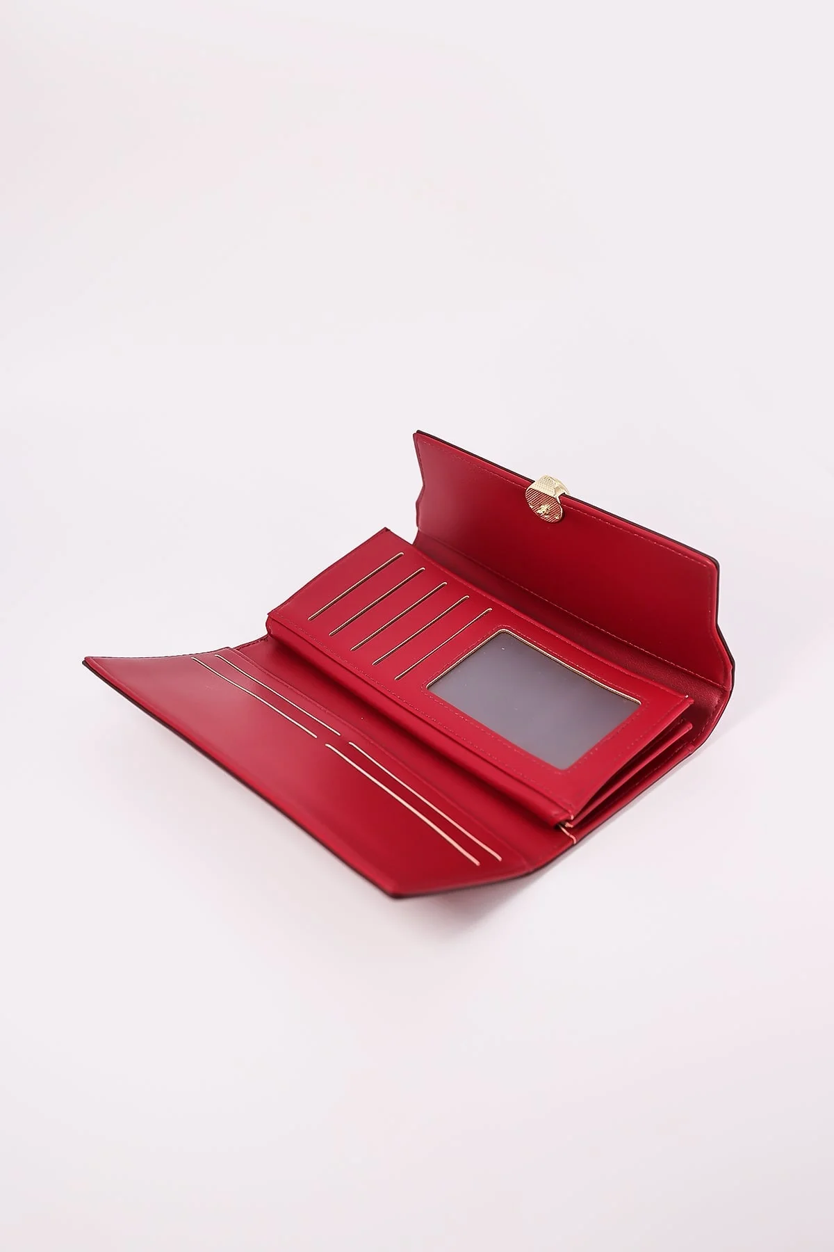 Gold Clasp Purse in Red