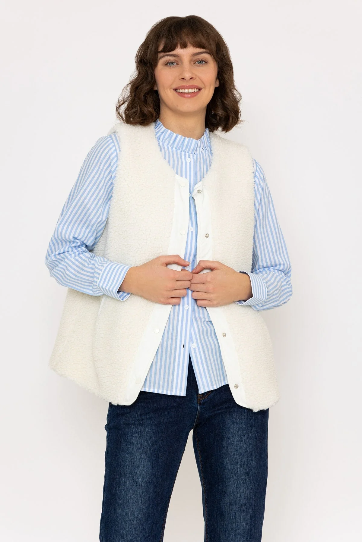 Teddy Gilet in Ecru