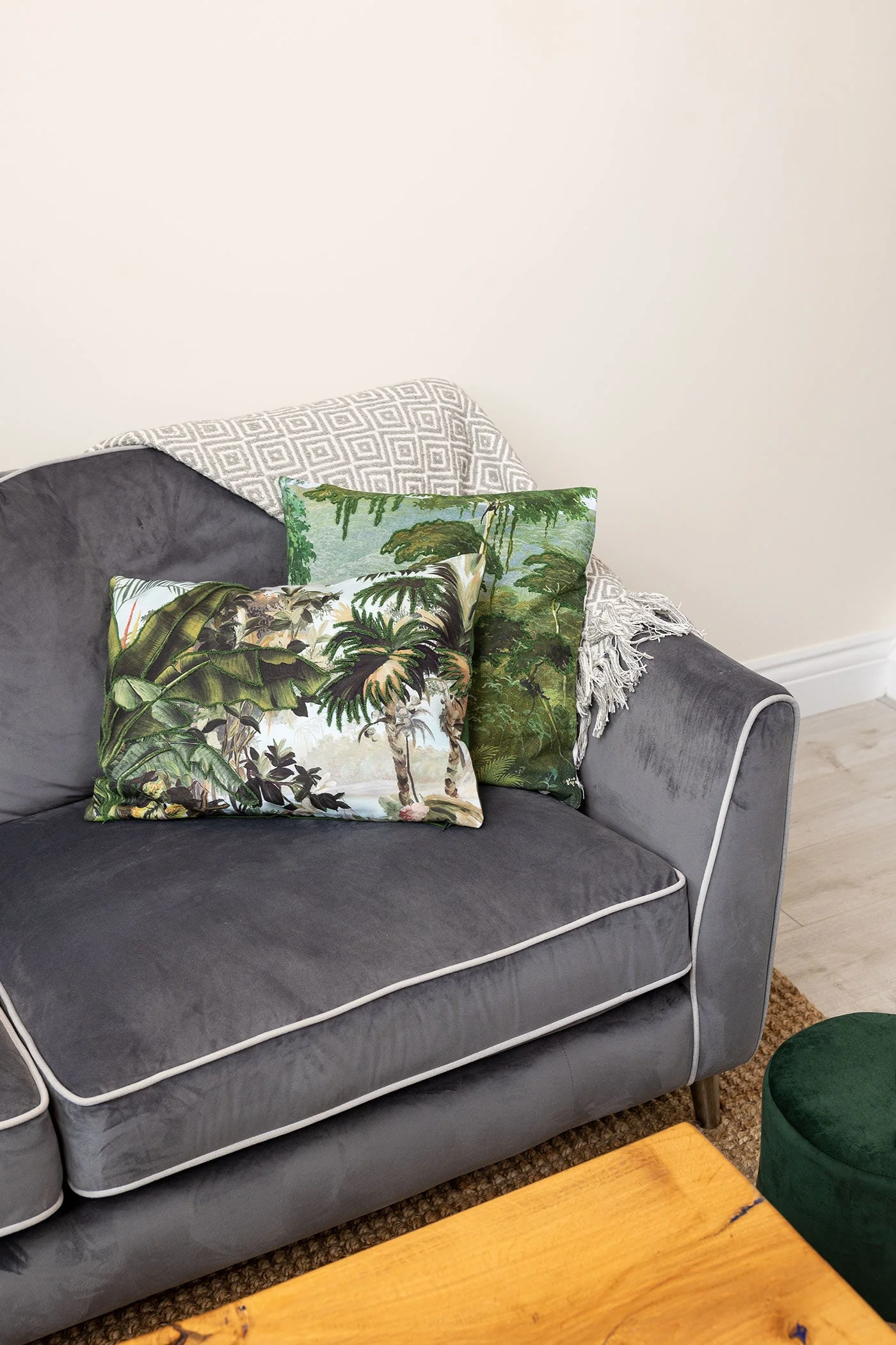 Dark Jungle Print Cushion