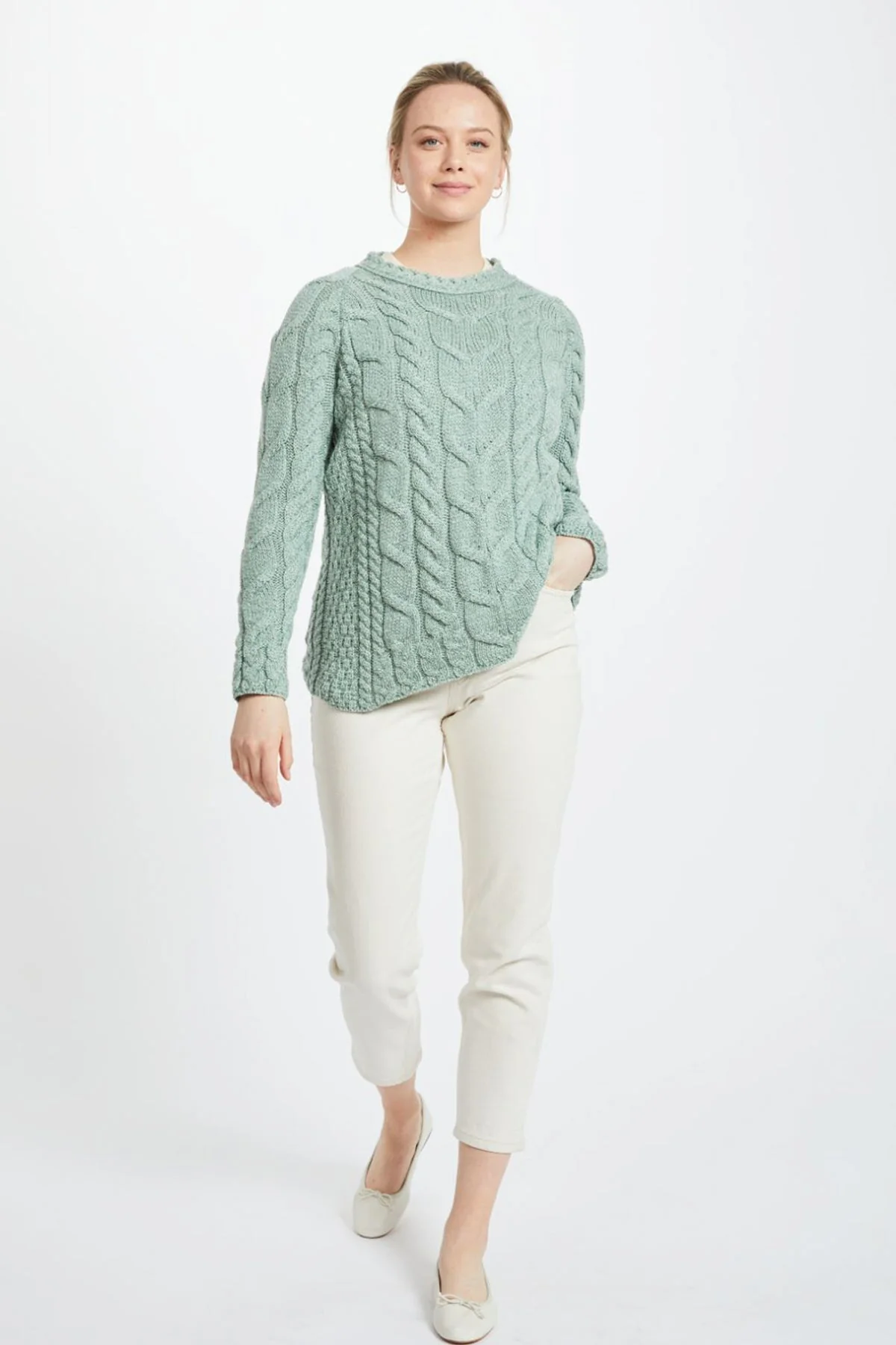 Super Soft Raglan Sweater in Mint