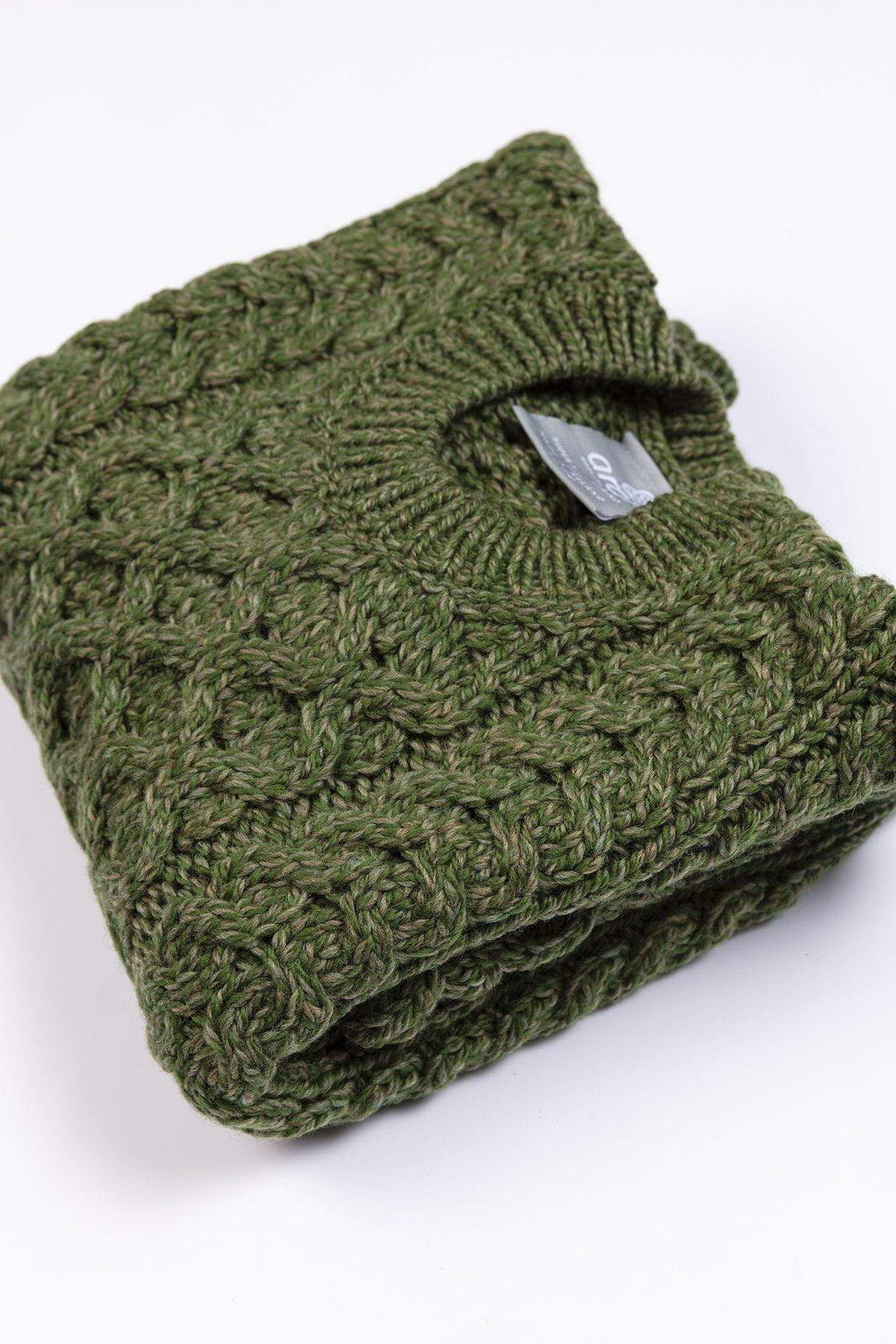 Kids Aran Jumper in Green