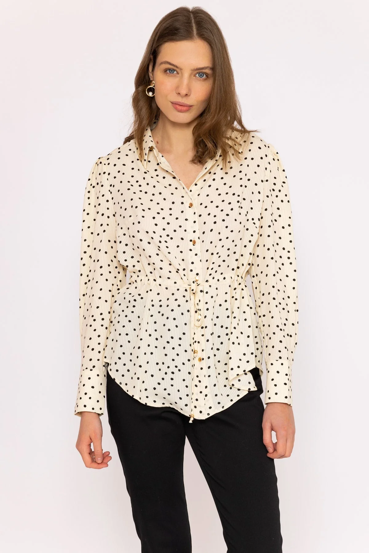 Longline Tie Shirt in Mono