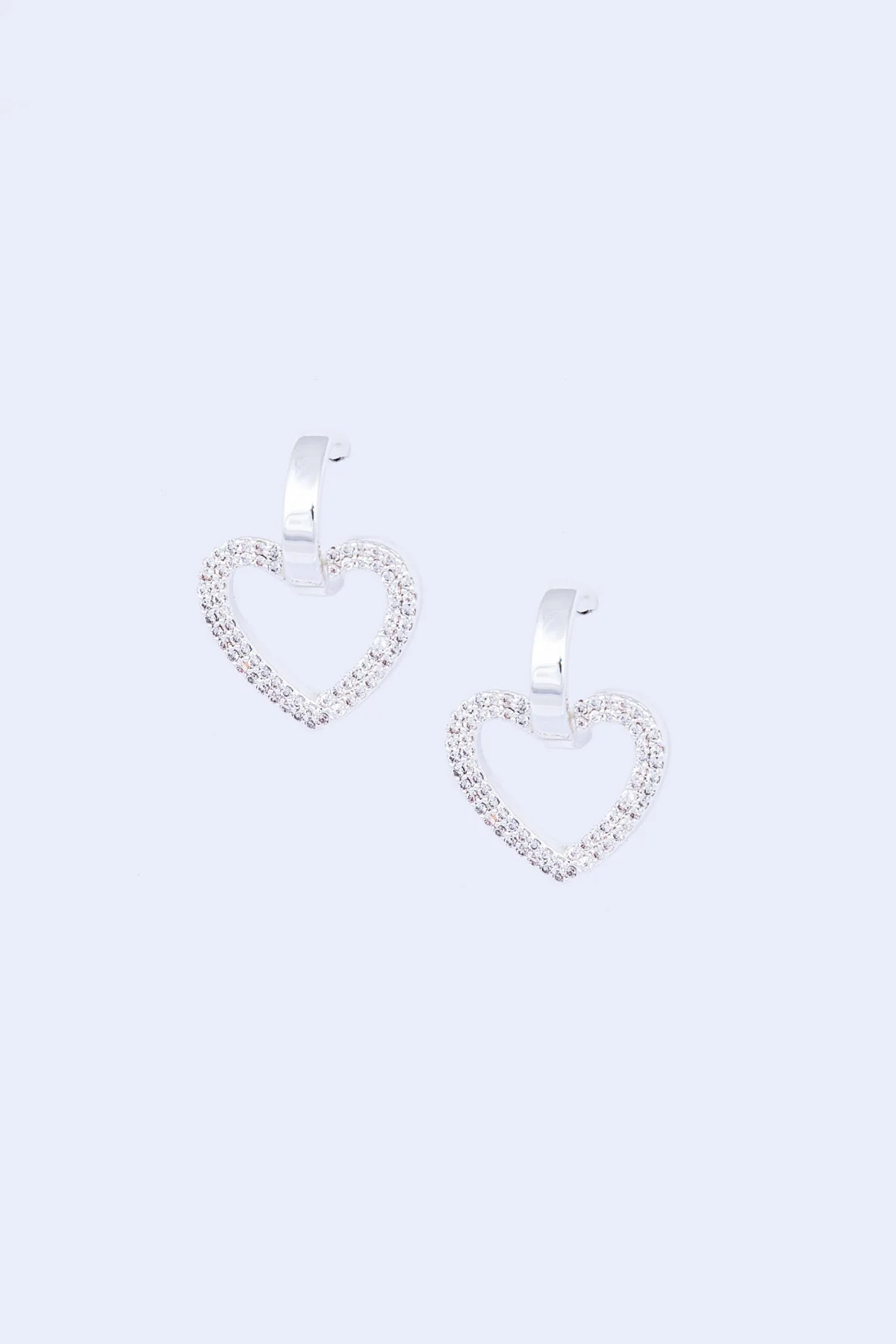 Silver Hoop & Heart Earrings