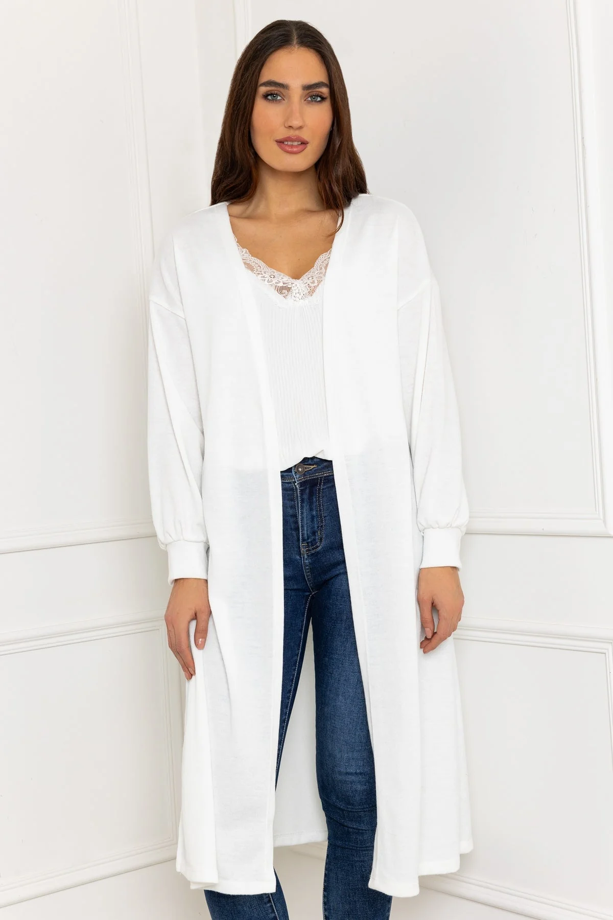 Long Cardgian in White