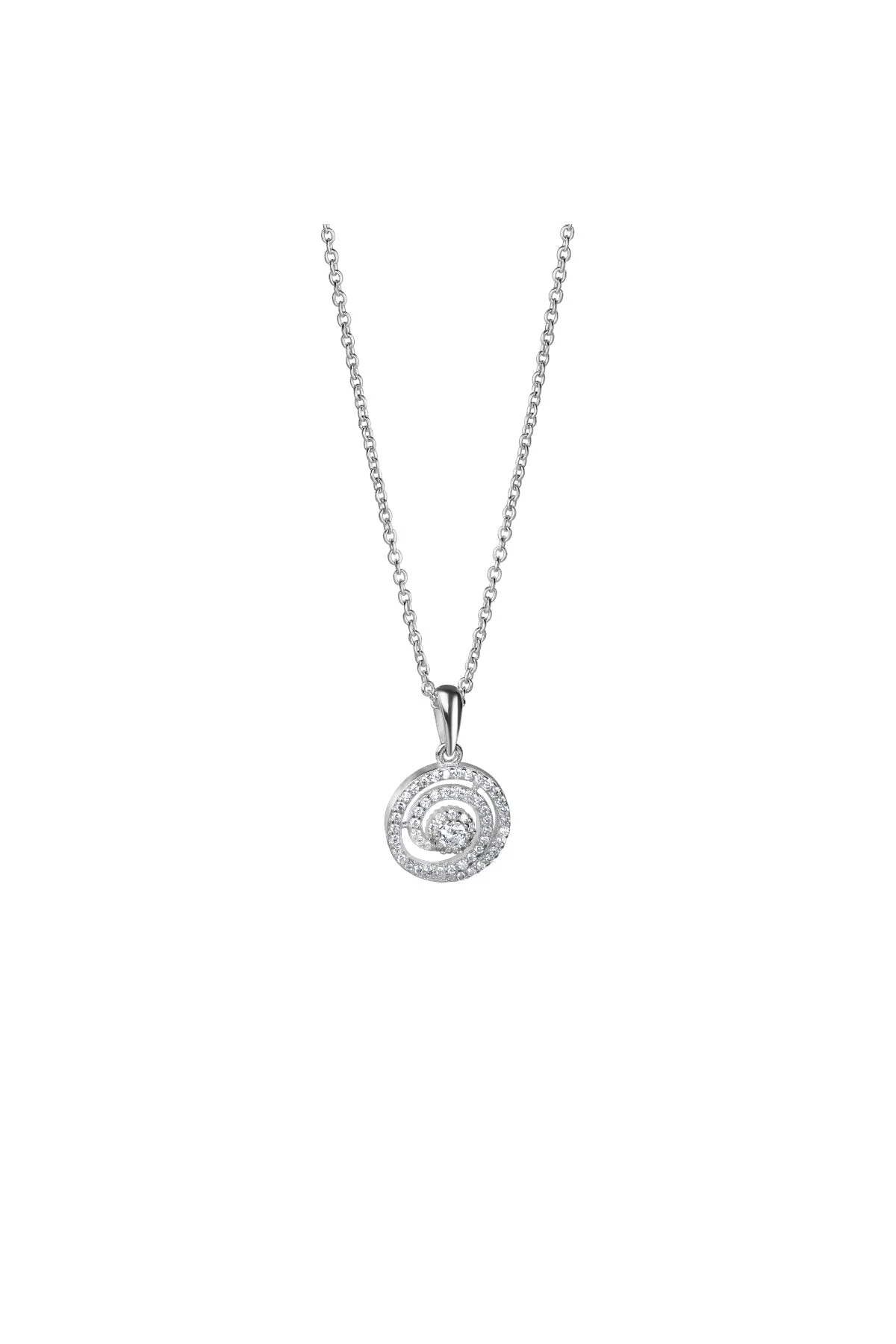 Spiral Pendant with Clear Stones