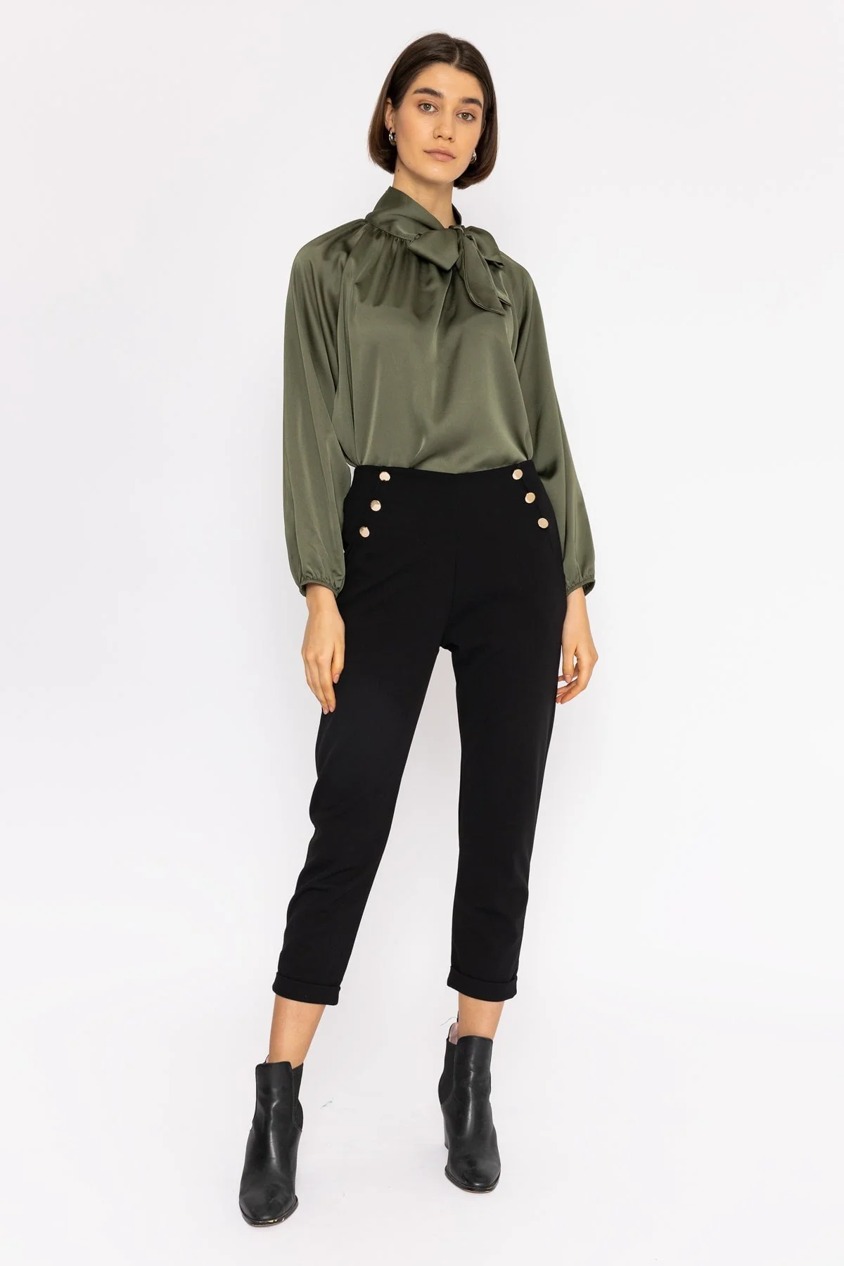 High Waist Trousers in Black