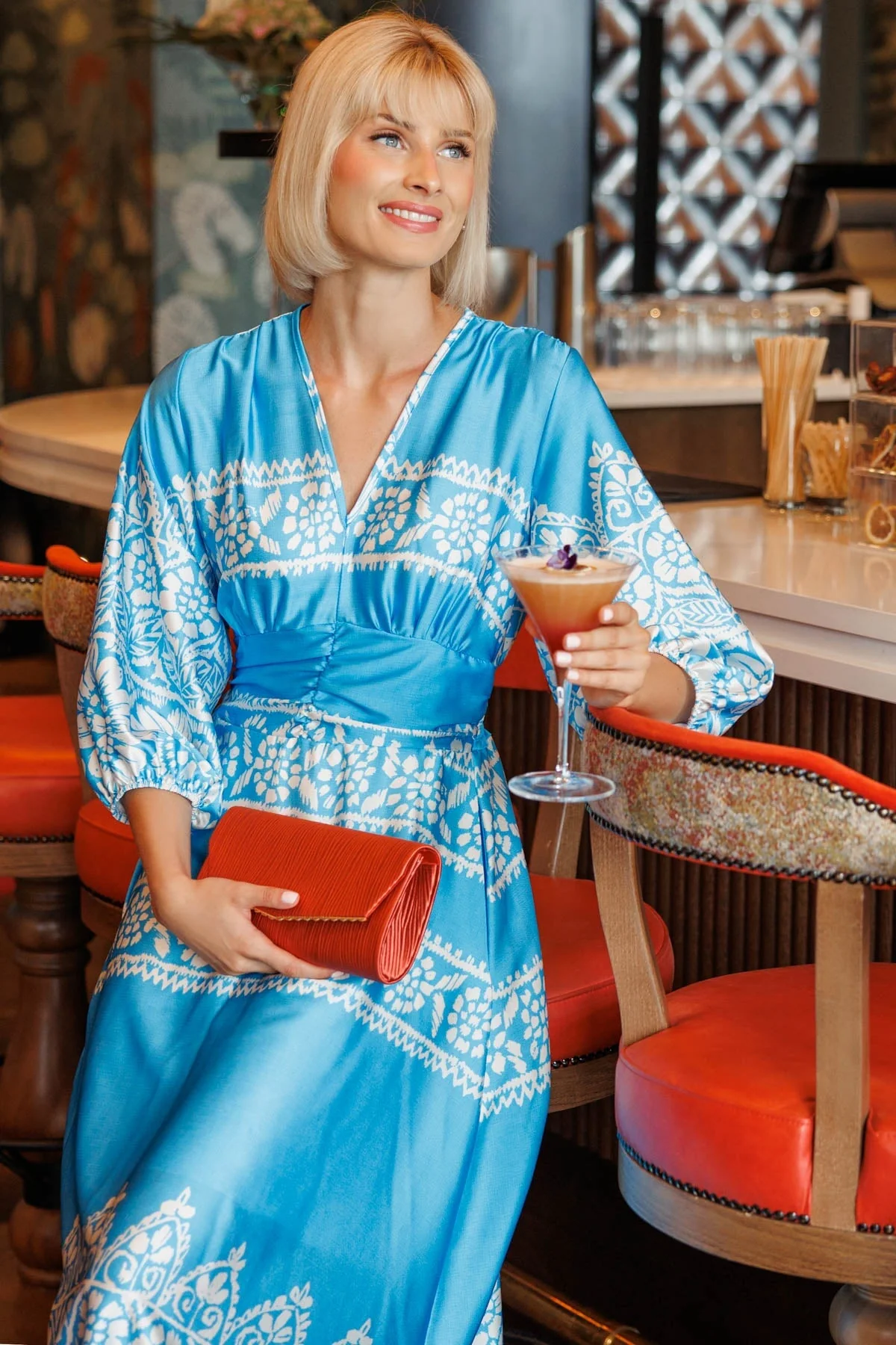 Envelope Clutch in Coral