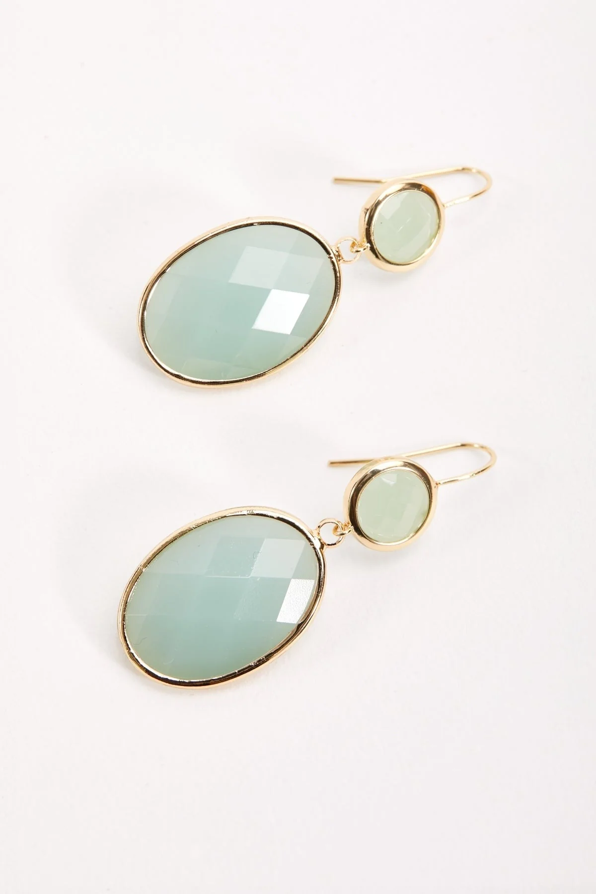 Green Double Drop Earrings