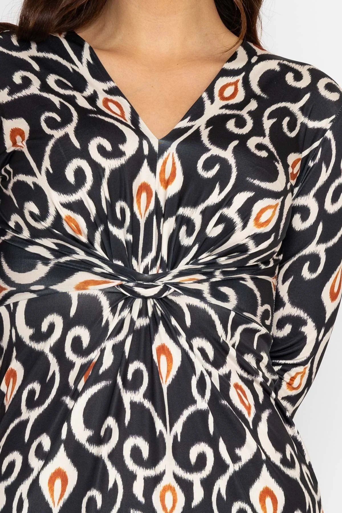 Louisa Midi Dress in Black Print