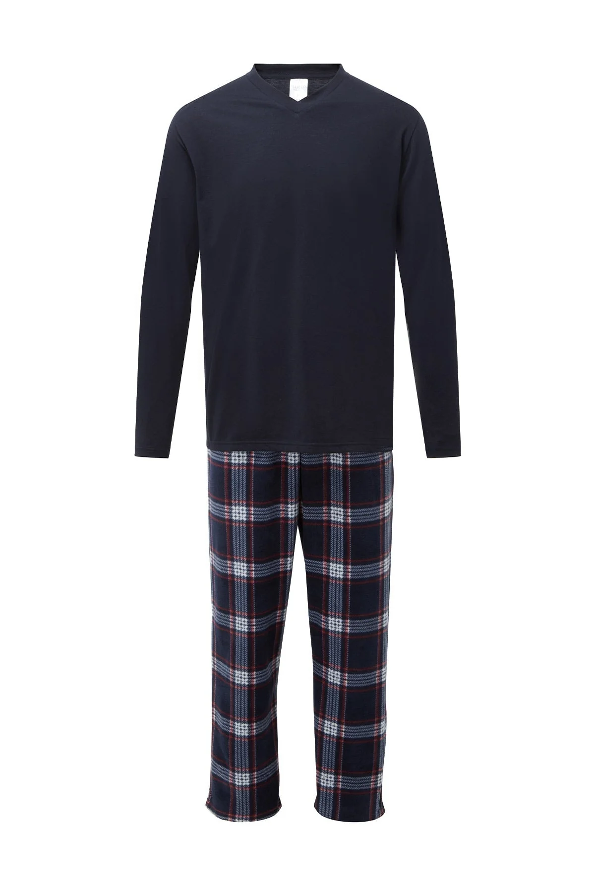 Mens Check Pyjamas in Navy