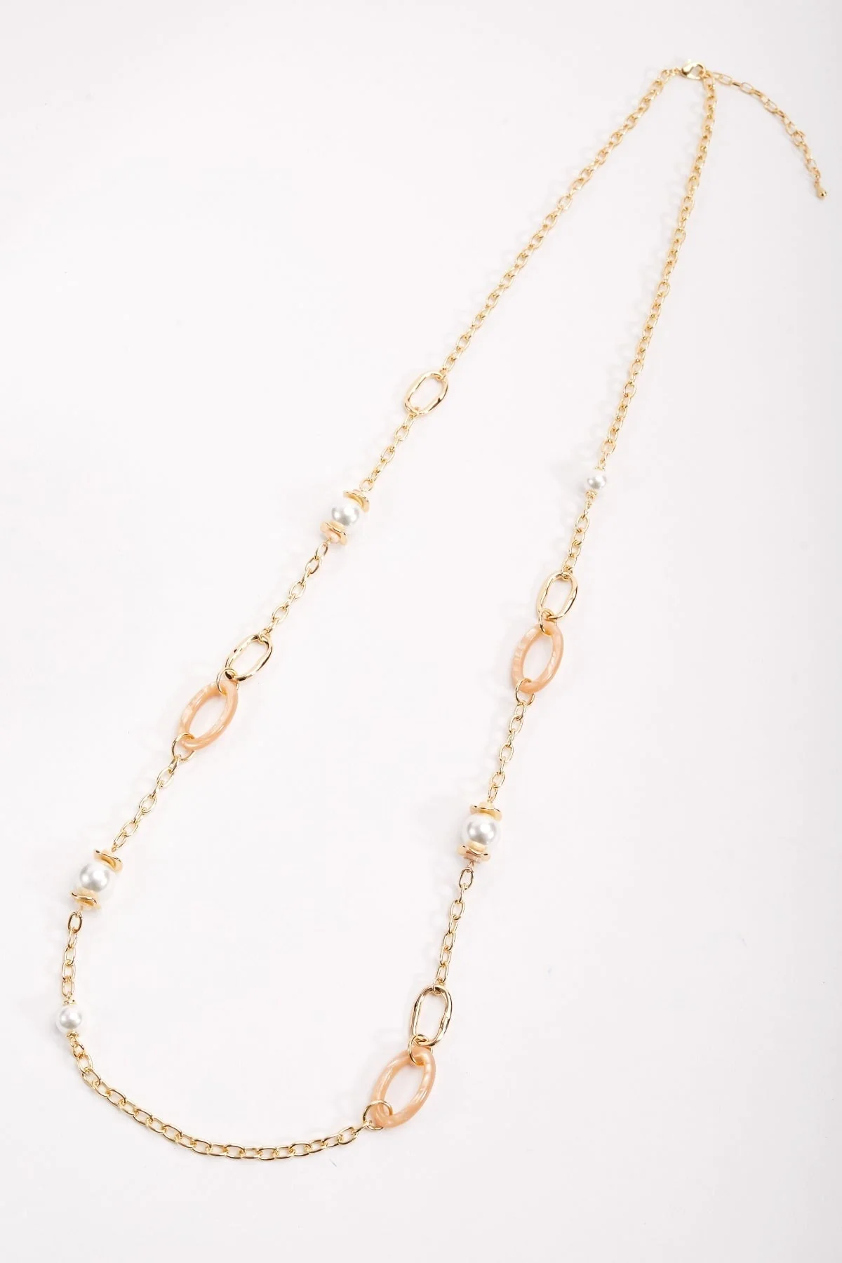 Glass Pearl Link Necklace