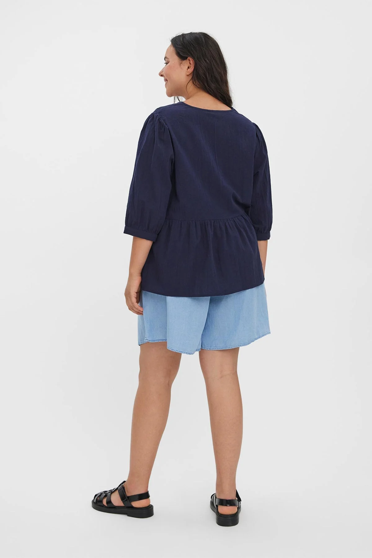 Curve - Mavis Blouse in Navy