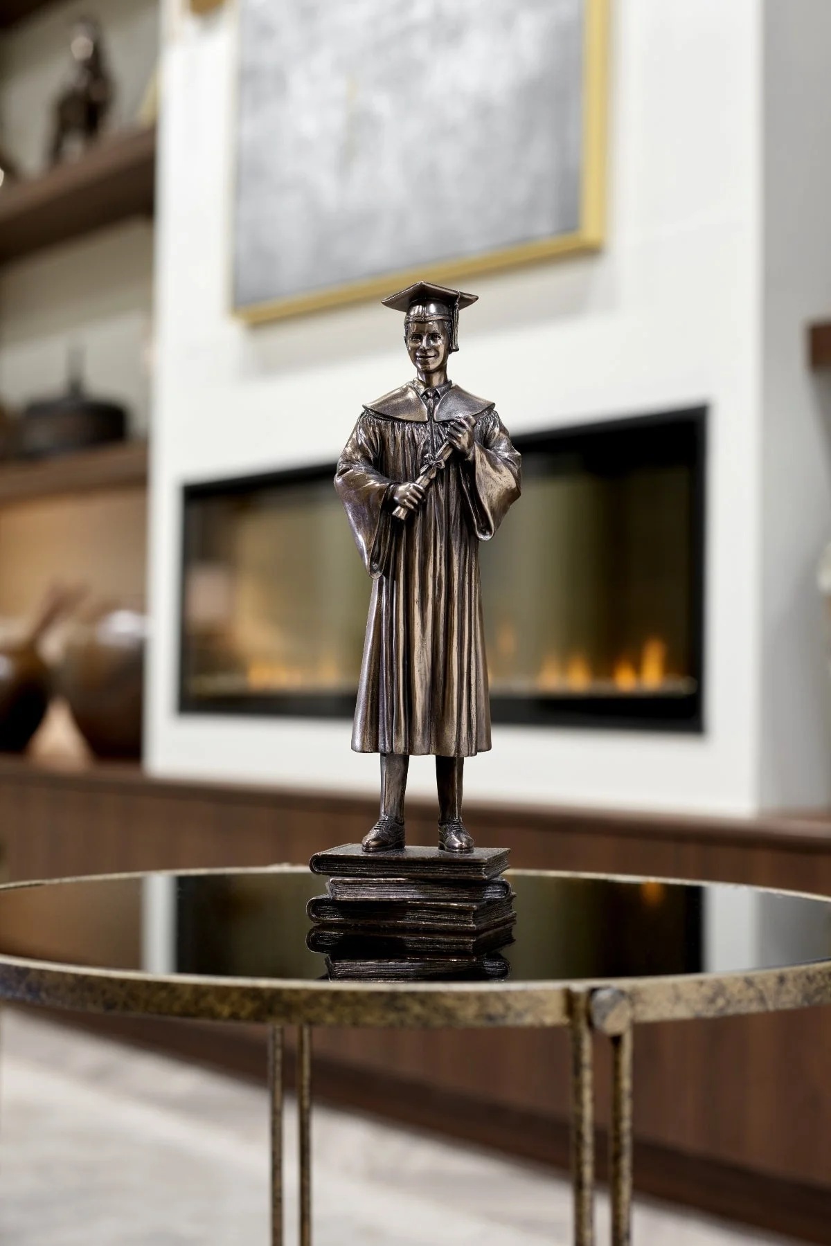 Bronze Graduation Boy Sculpture