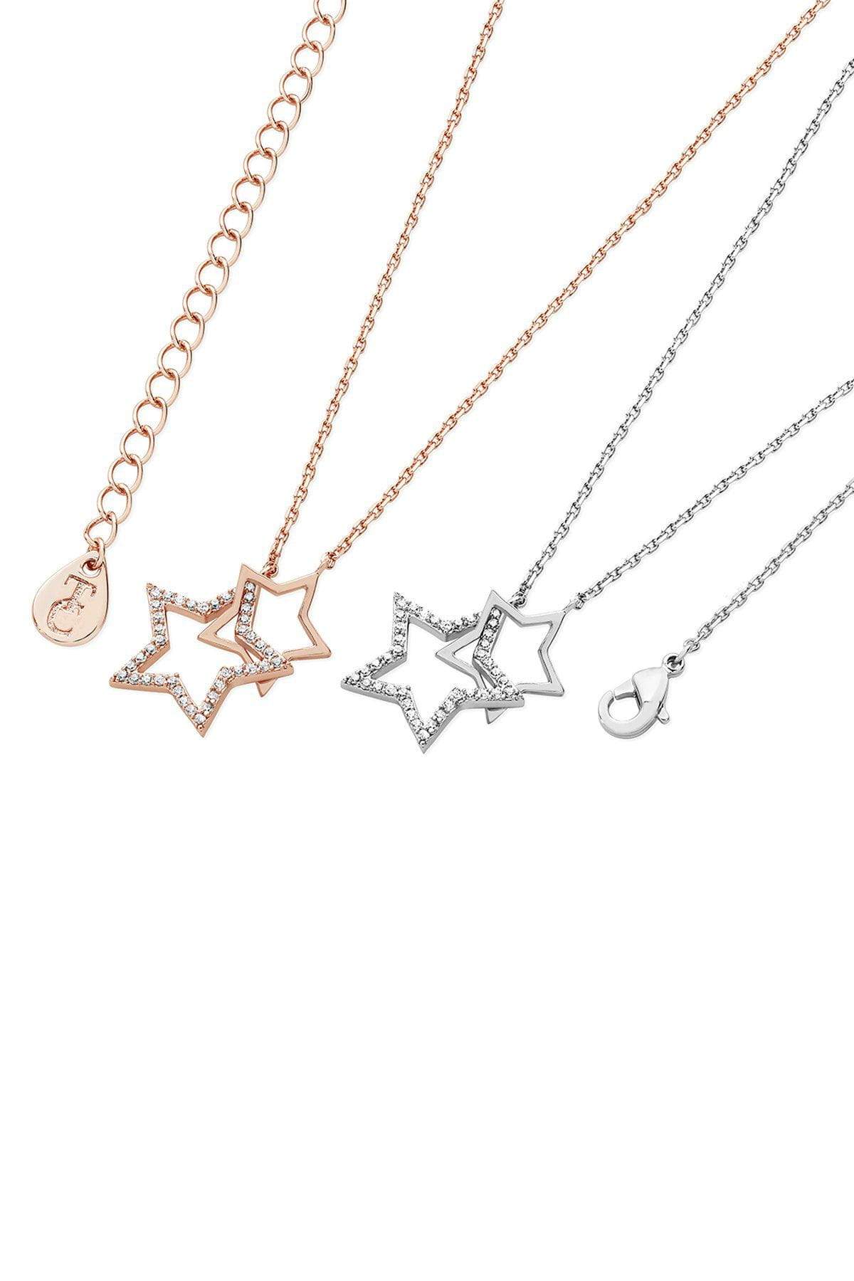 Interlocking Star Pendant in Rose Gold