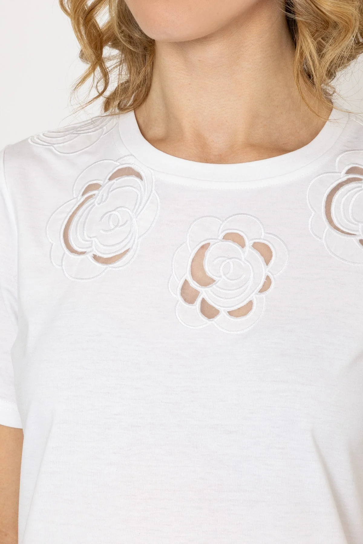 Embroidered T-Shirt in White