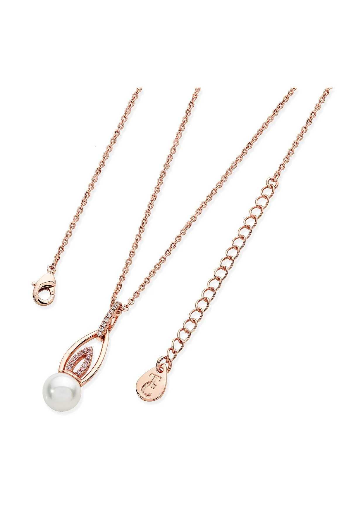 Pink Stone Flame Drop Pendant