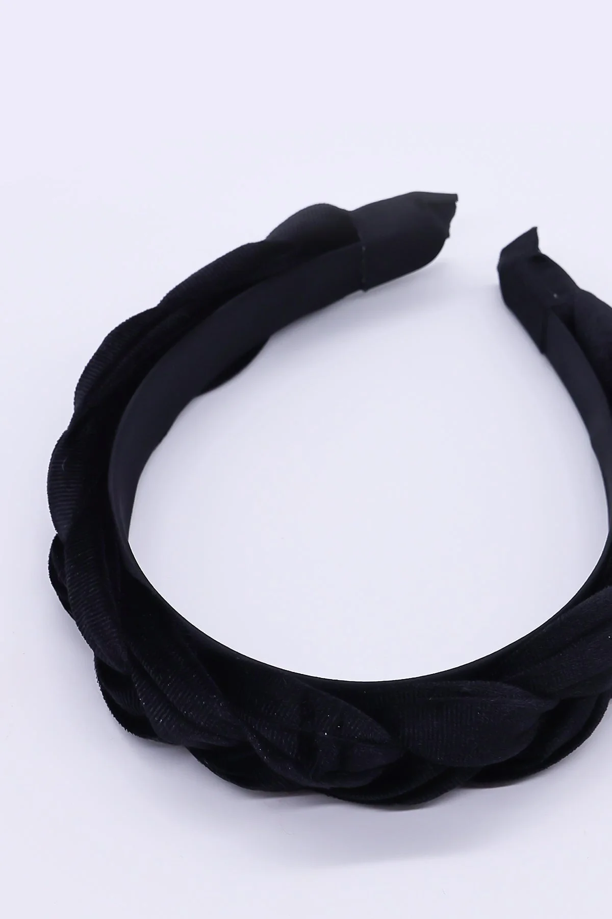 Black Velvet Plaited Hairband