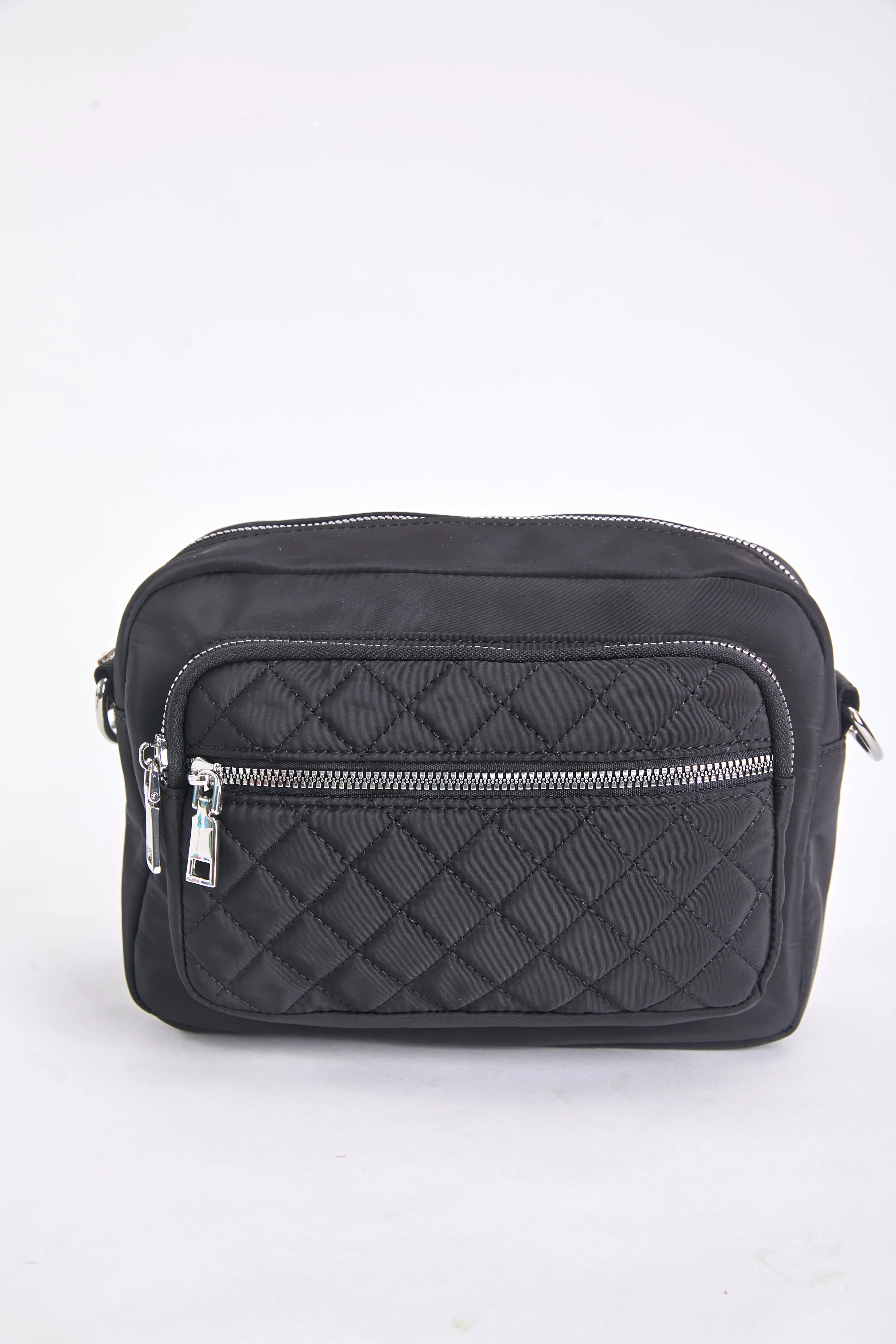 Quilted Front Camera Bag in Black