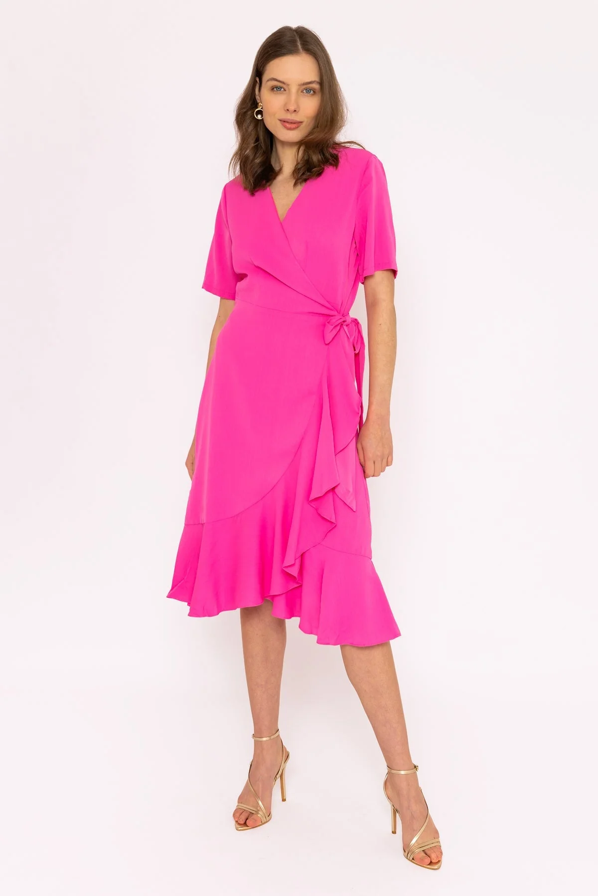 Ella Midi Dress in Fuchsia