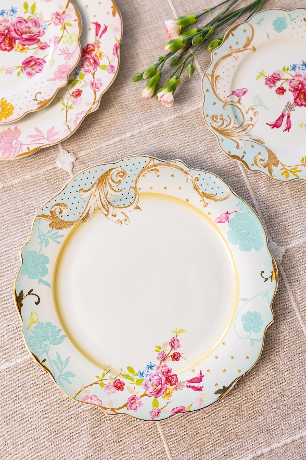 Rosa Belle Blue Dinner Plate