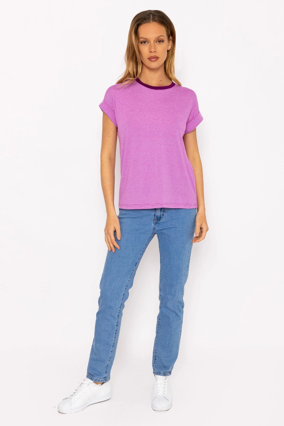 Stripe Tee in Purple