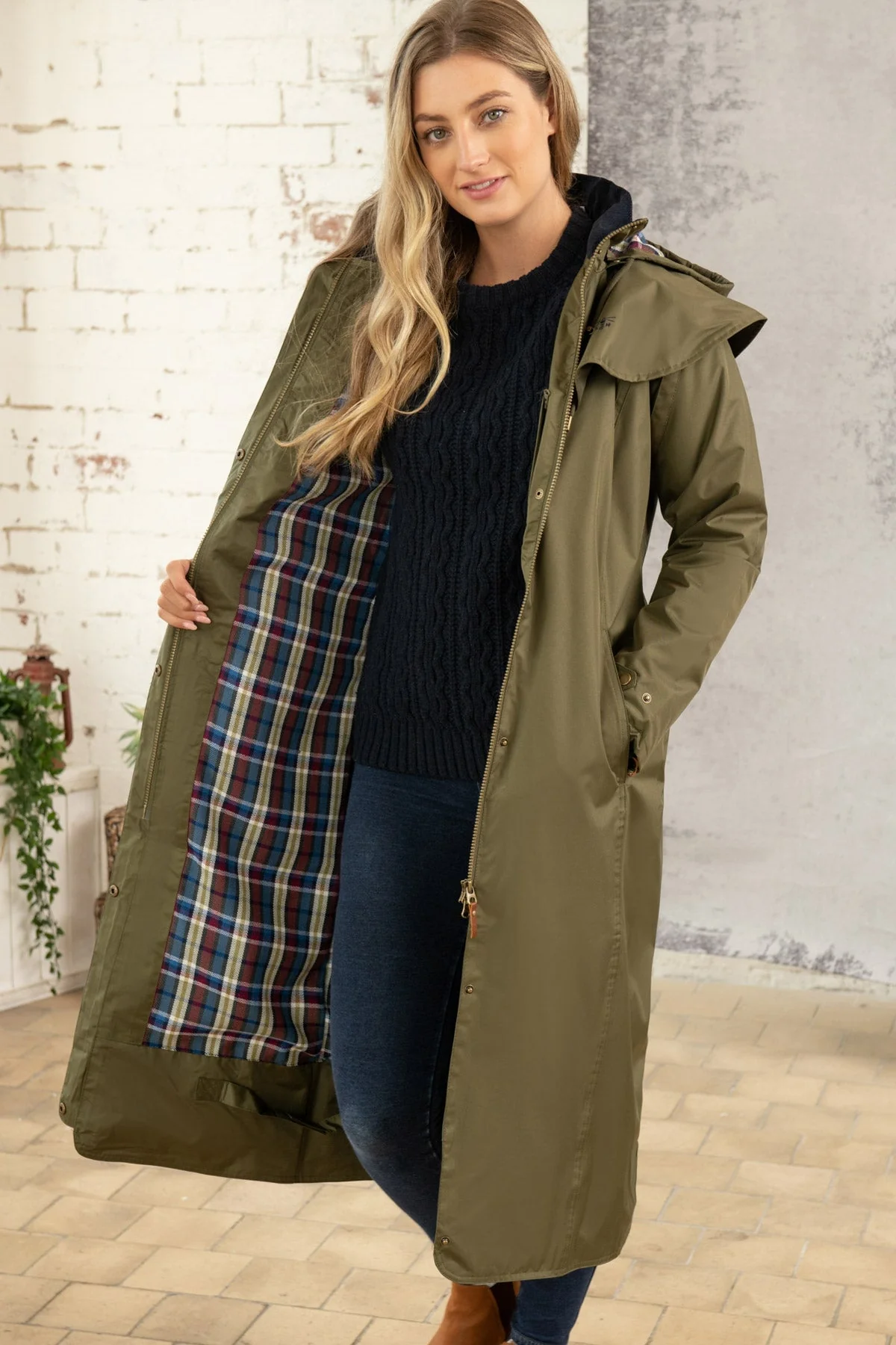 Outback Full Length Waterproof Raincoat in Fern