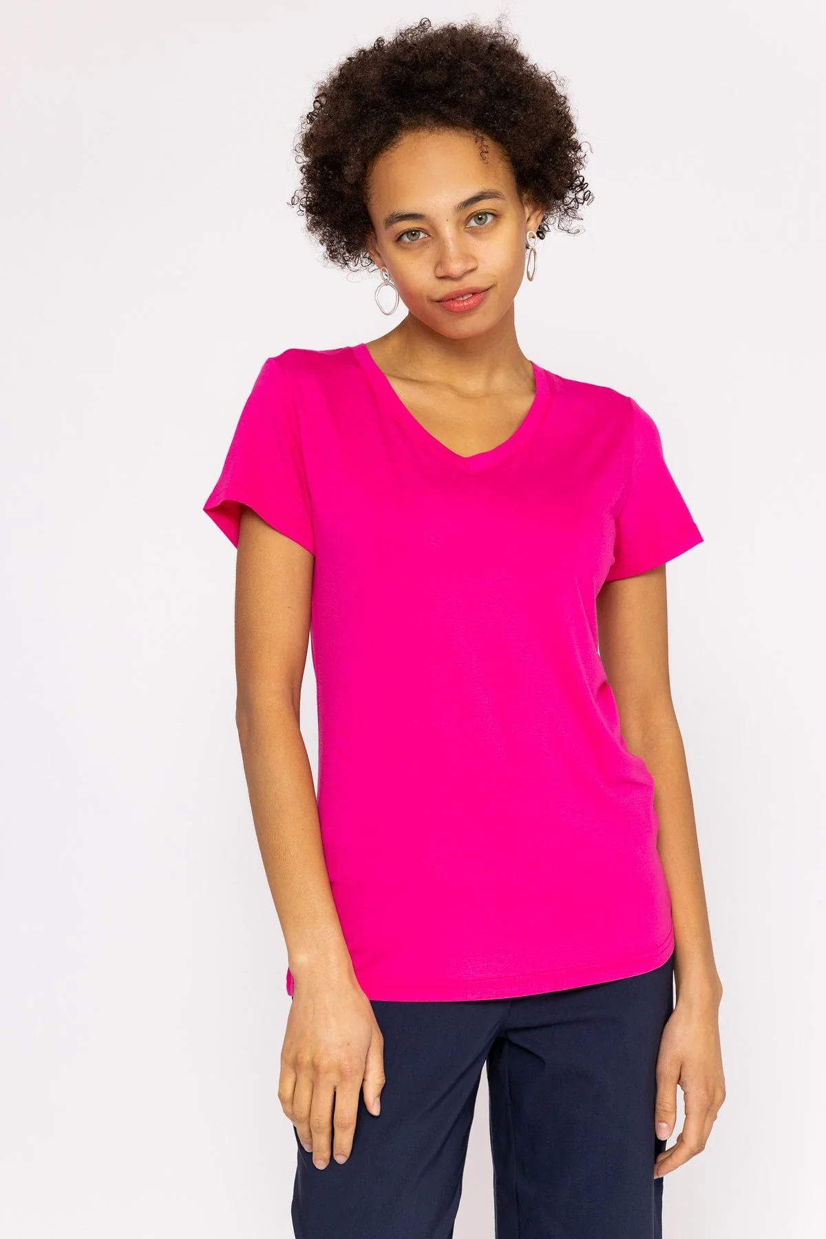 V Neck Tee in Pink