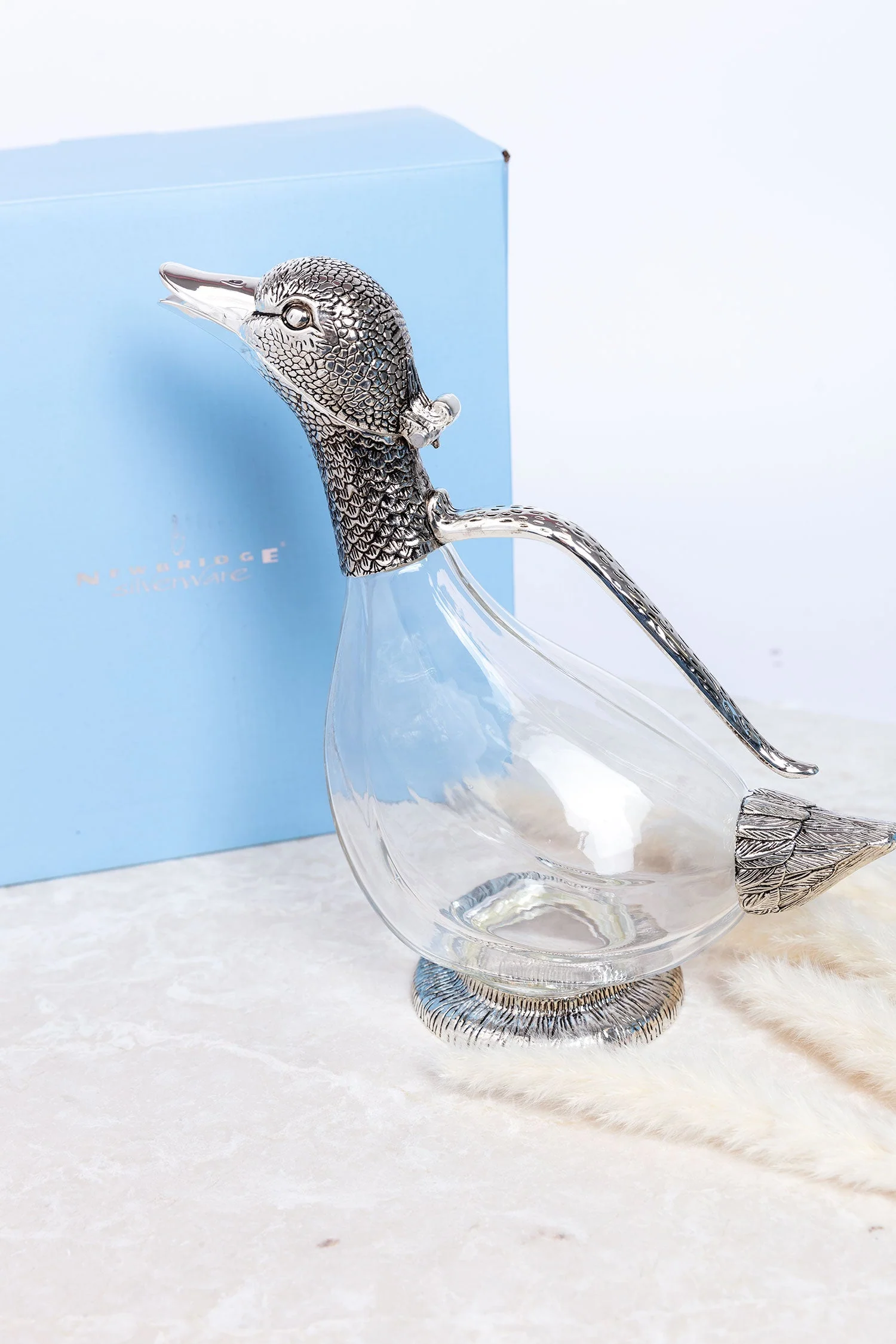 Silver Plated Duck Wine Decanter