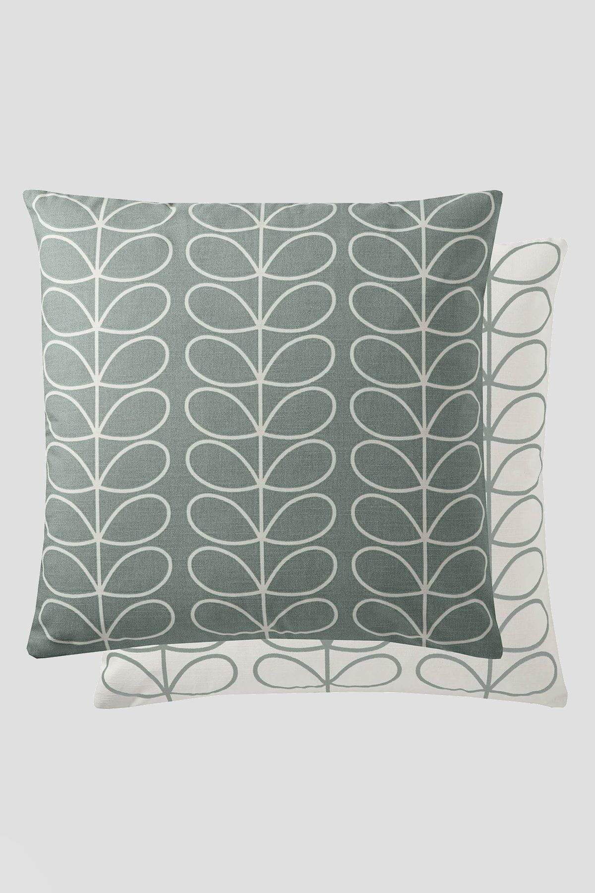 Small Linear Stem Duck Egg 50x50cm Cushion