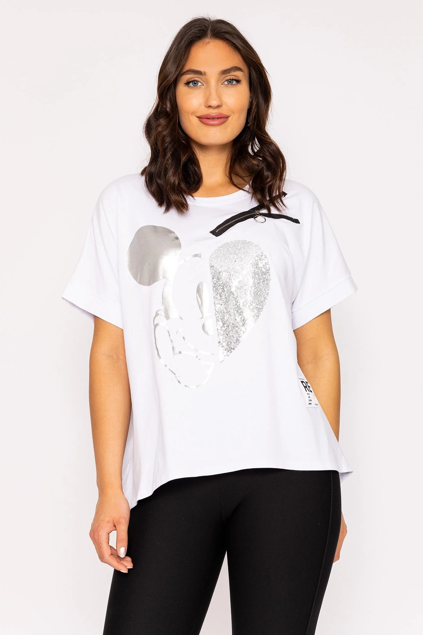 Zip T-Shirt in White
