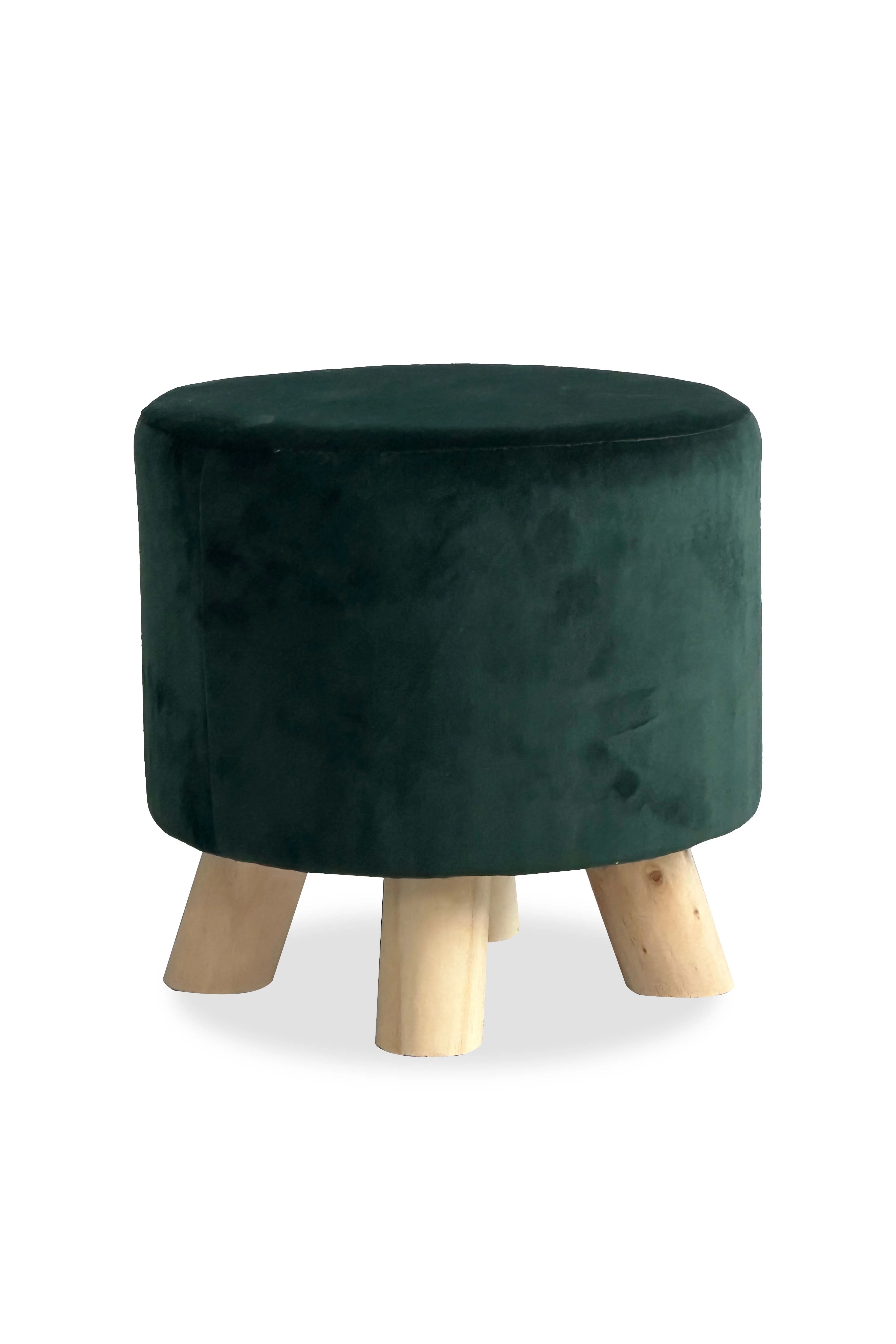 Green Velour Footstool