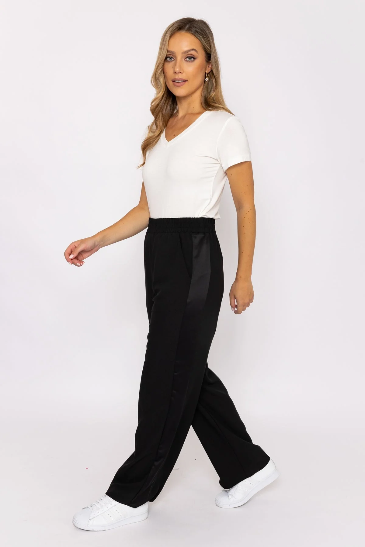 Black Satin Back Crepe Trousers