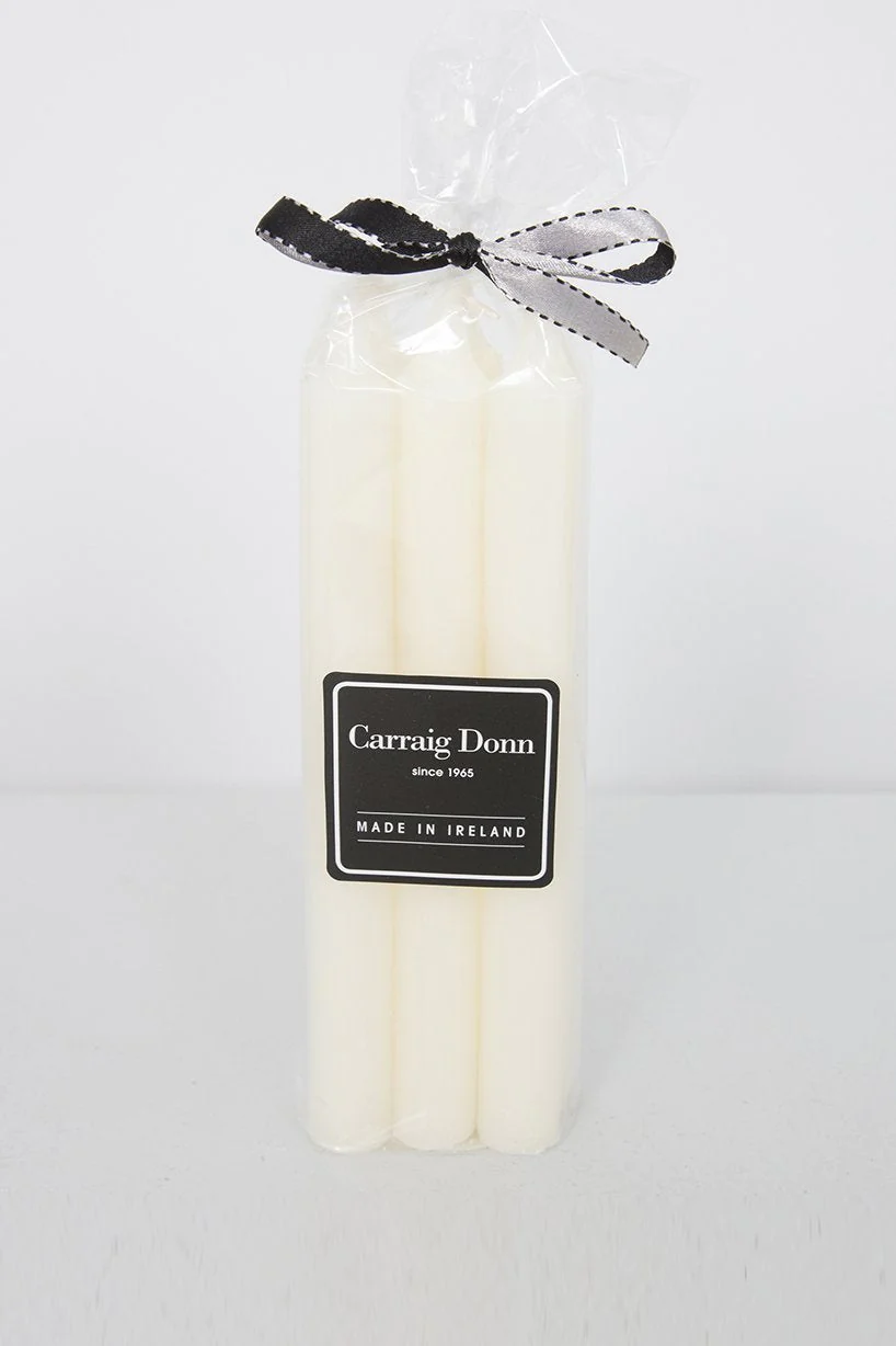 Set of 6 Ivory Dinner Candles