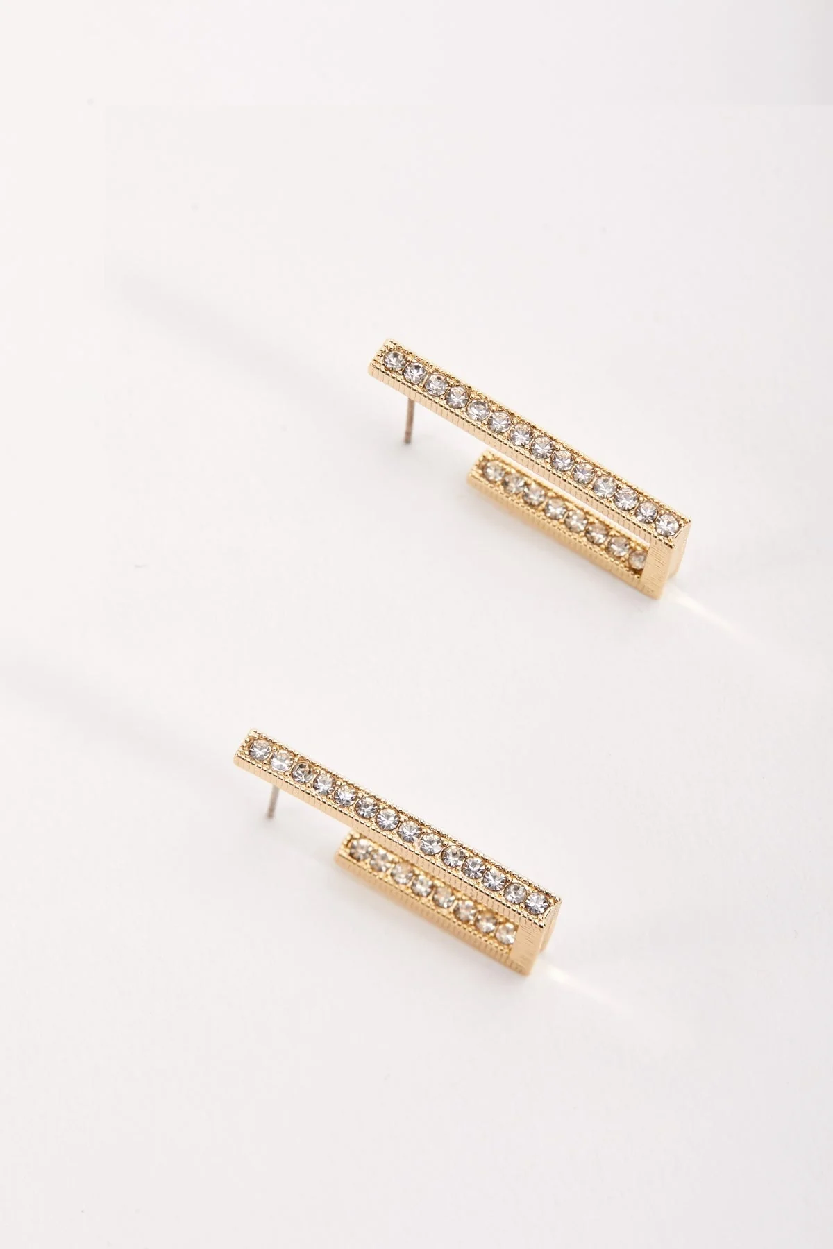 Diamante Rectangle Hoop Earrings