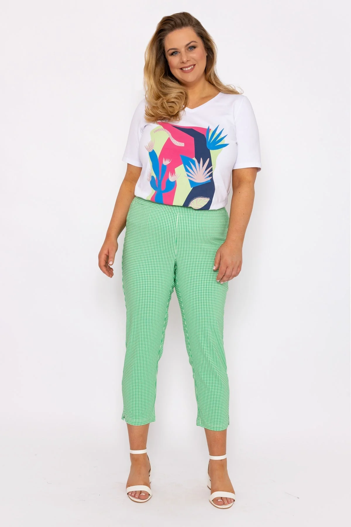 Cropped Green Bengaline Pants