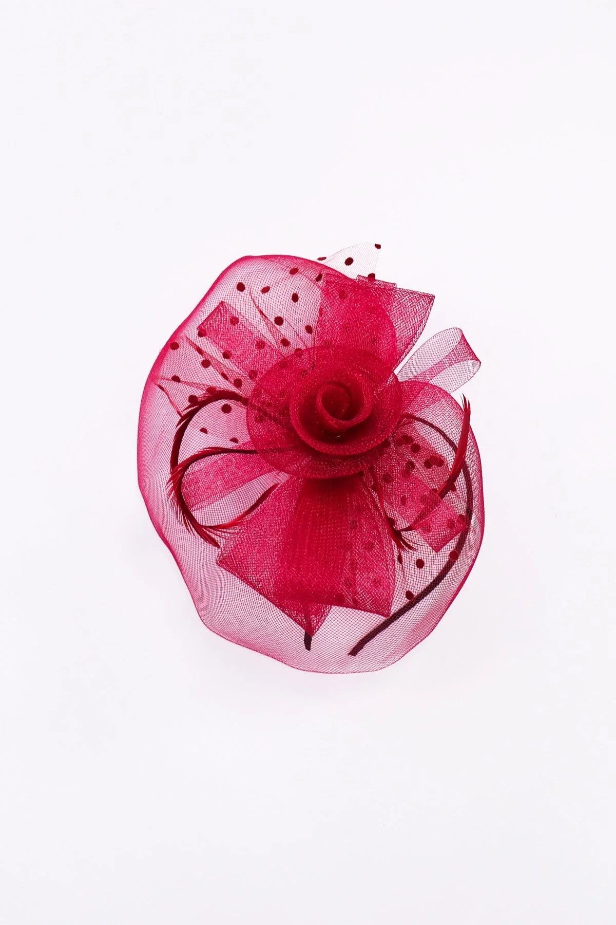 Burgundy Hairband Fascinator