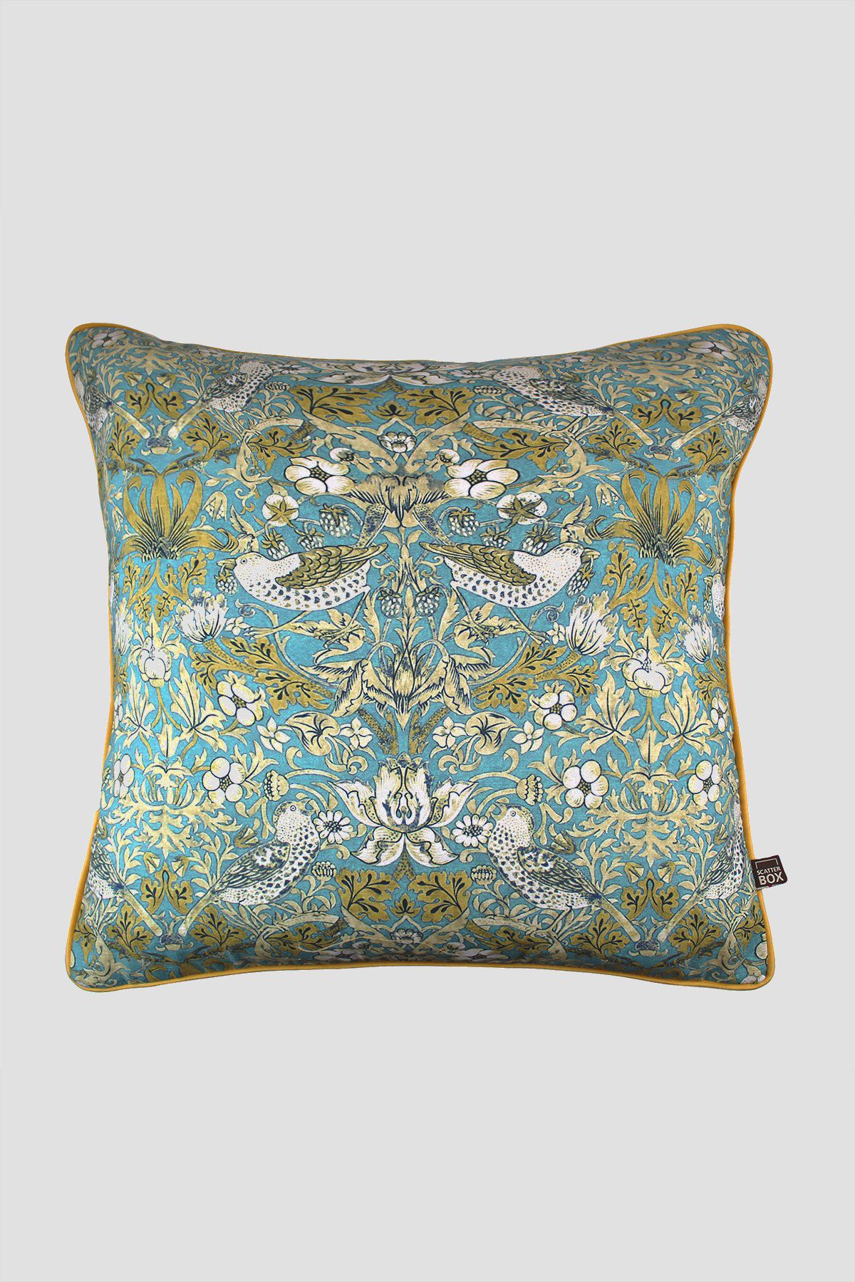 Vivaldi 58x58cm Cushion in Teal and Gold