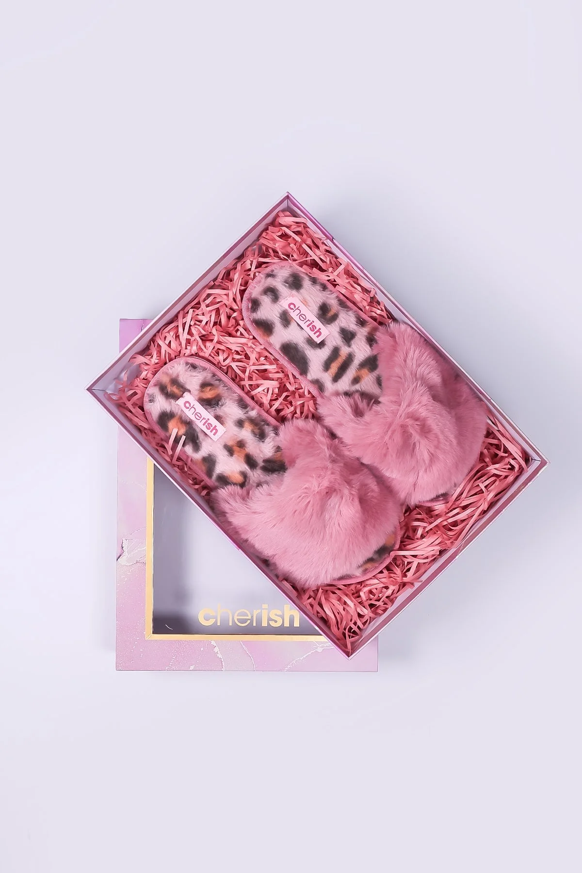 Boxed Pink Animal Faux Fur Slipper