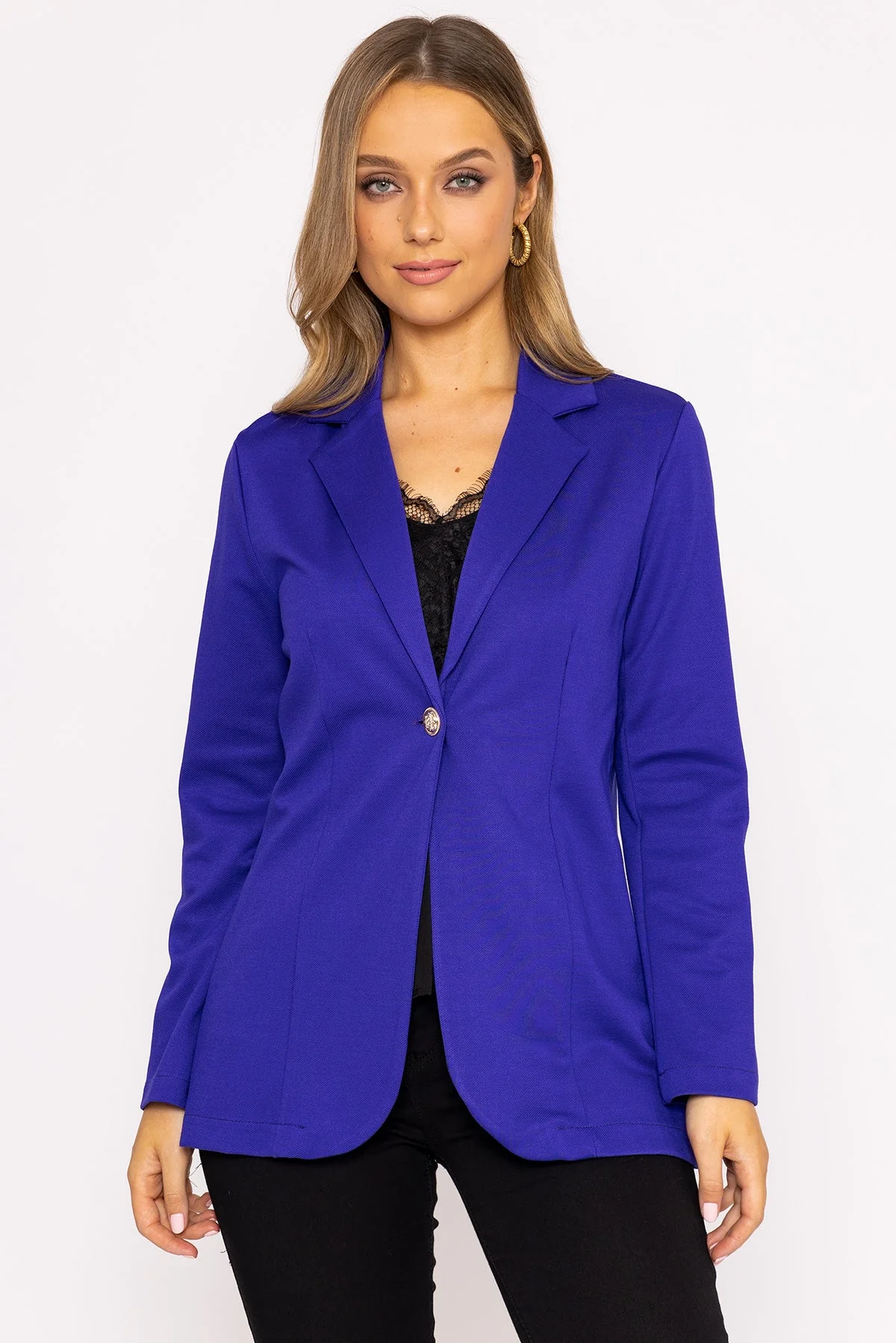 Stretch Twill Blazer in Purple