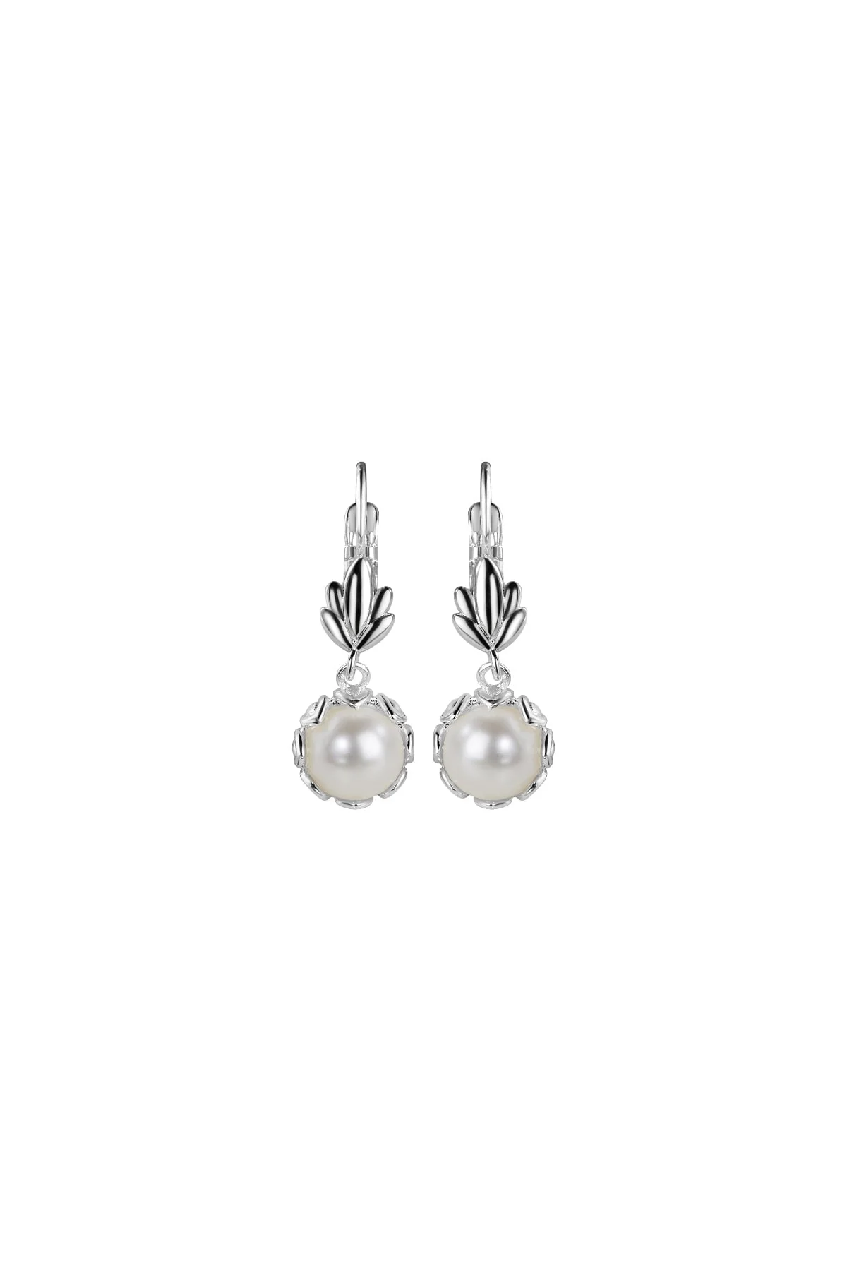 Pearl Leaf Drop Earrings