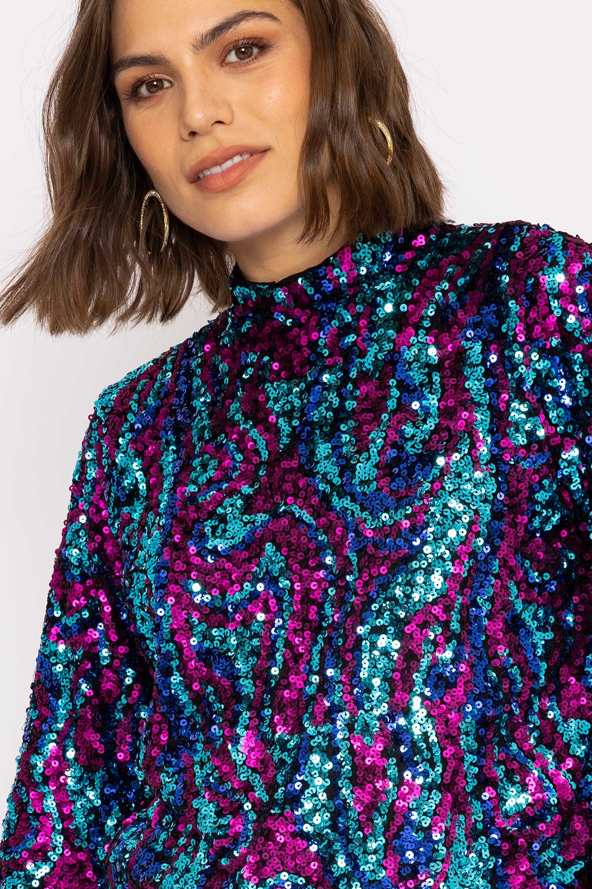 Flua 3/4 Sleeve Top in  Black