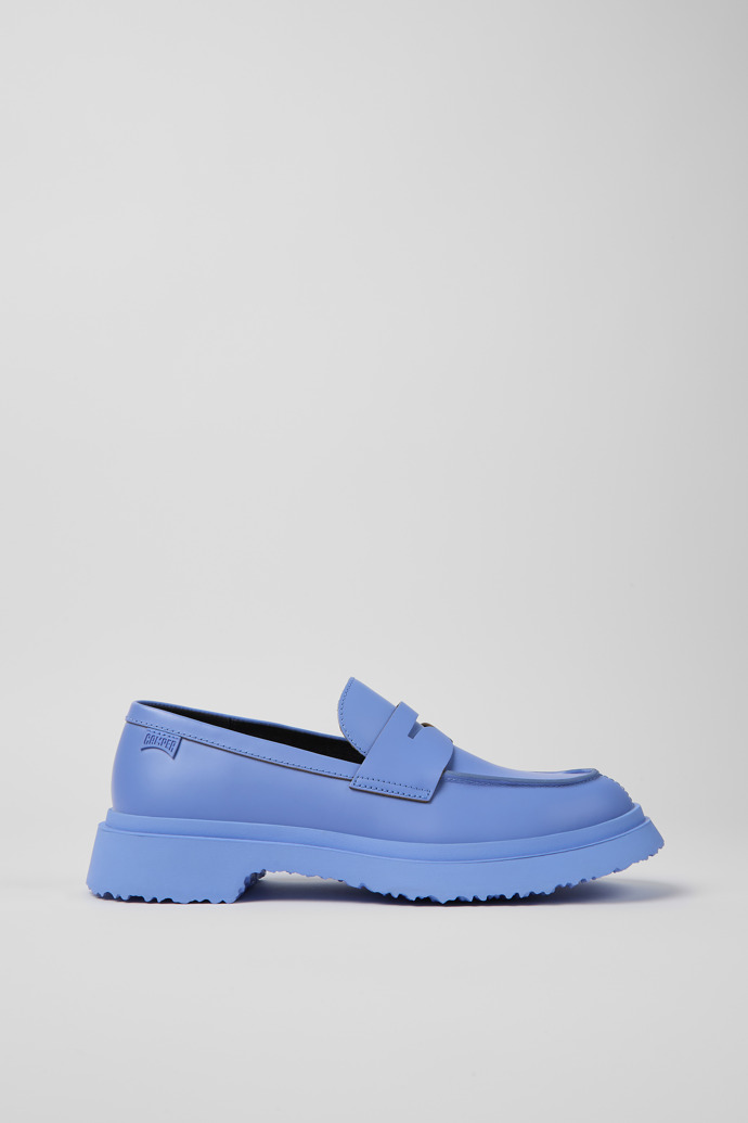Mocasines azules de piel para hombre