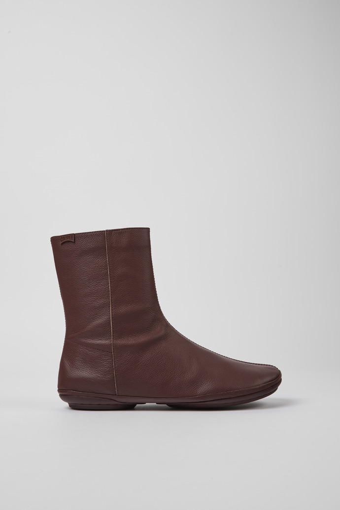 Botas burdeos de piel para mujer