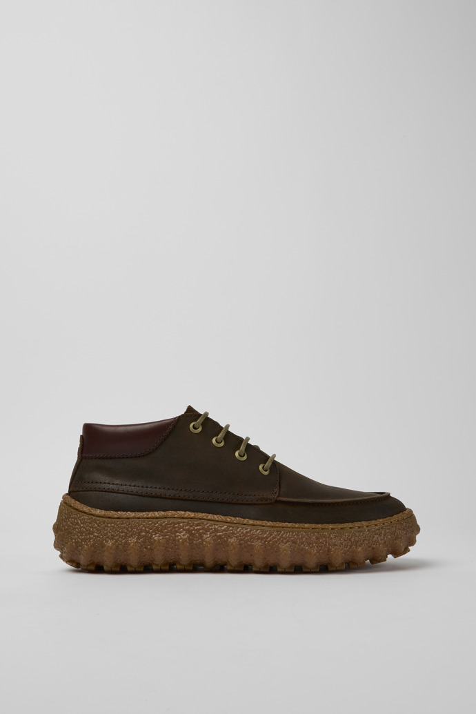 Zapatos de ante encerado marr&ograve;n oscuro