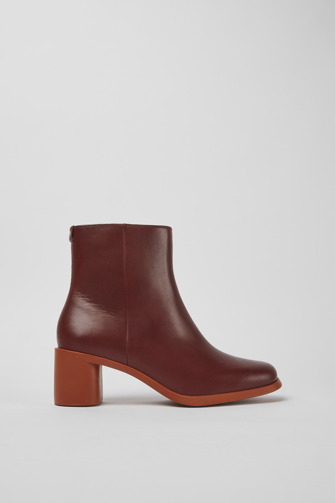 Botas de piel en color burdeos para mujer