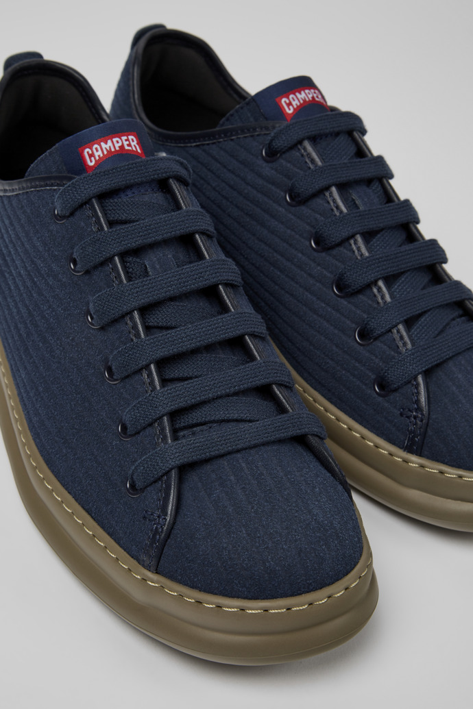 Sneakers azules de piel y nobuk para hombre